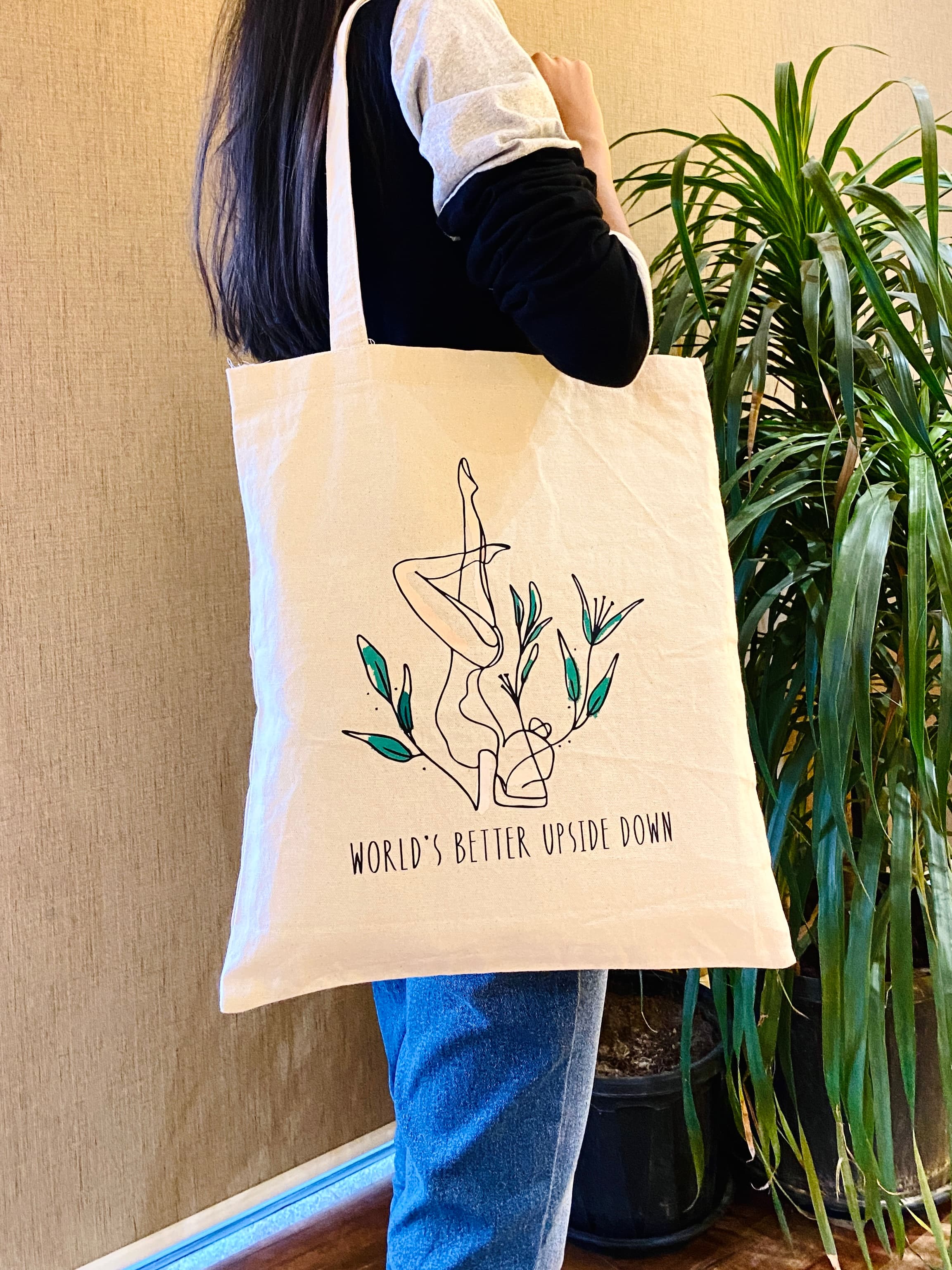 Tote Bag - World's Better Upside Down image 2