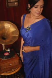 Royal Sapphire Blue Silk Saree hover