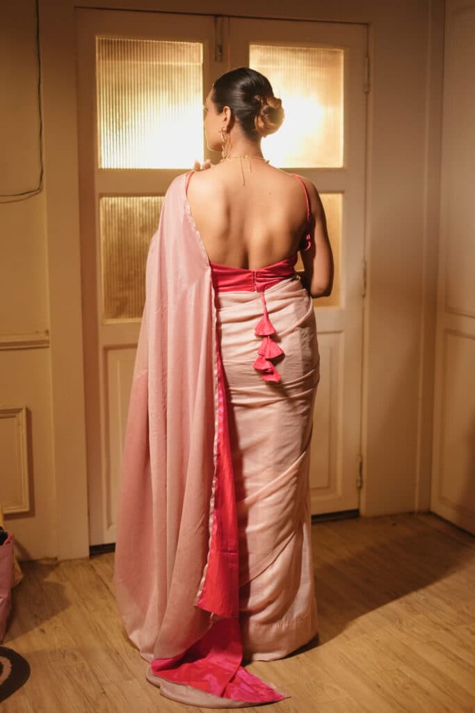 Flamingo Pink Saree hover