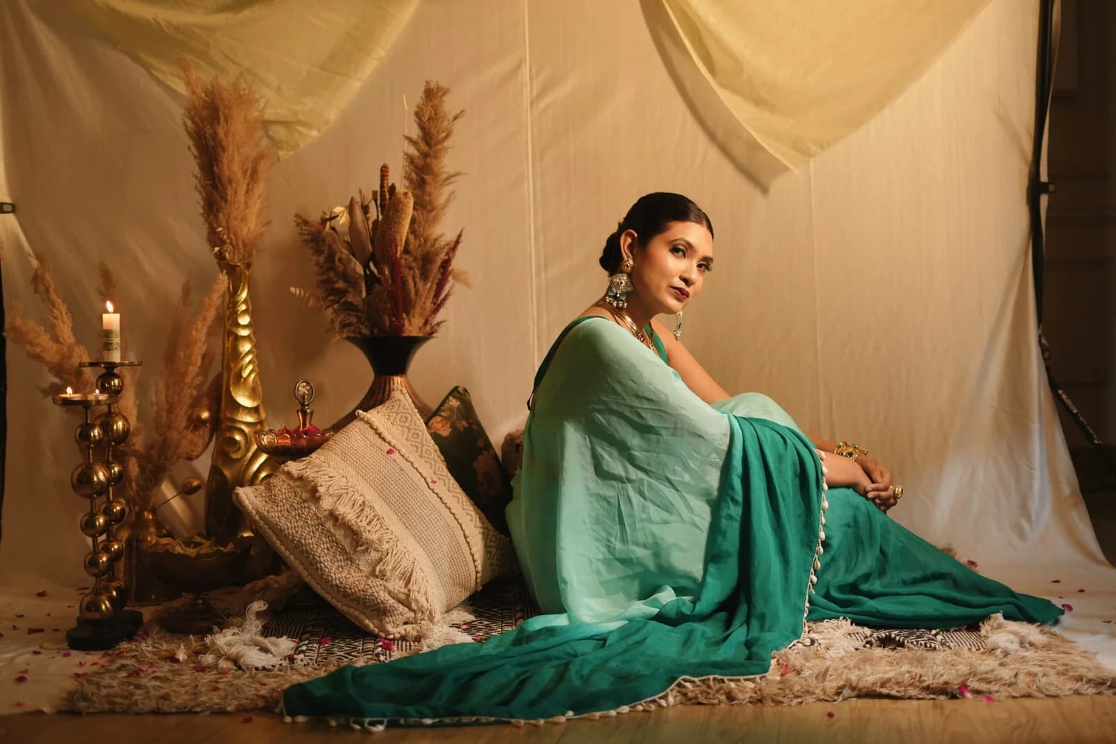 Teal Ocean Saree image 1