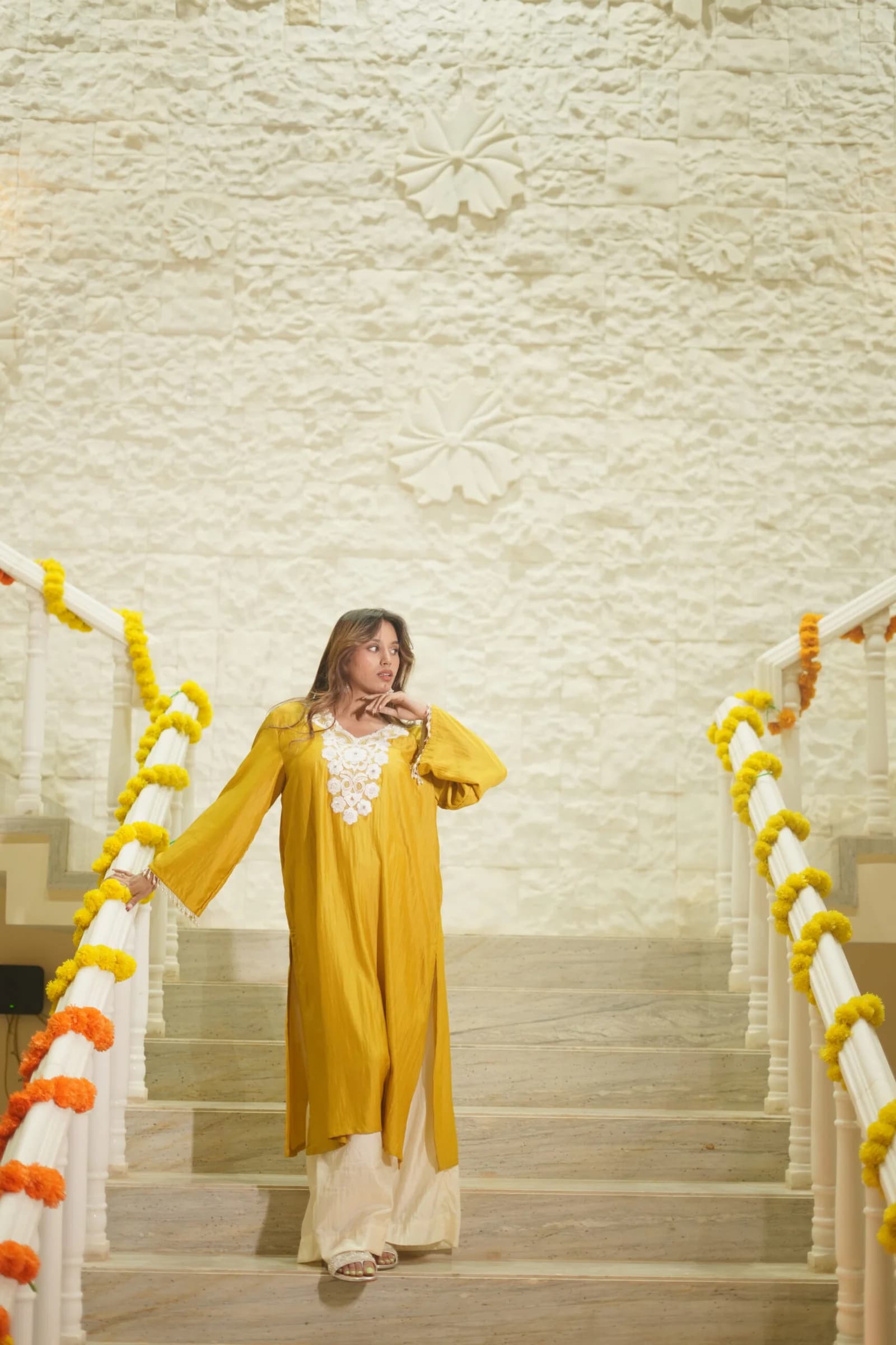 Embroidered Silk Yellow Kurti image 2