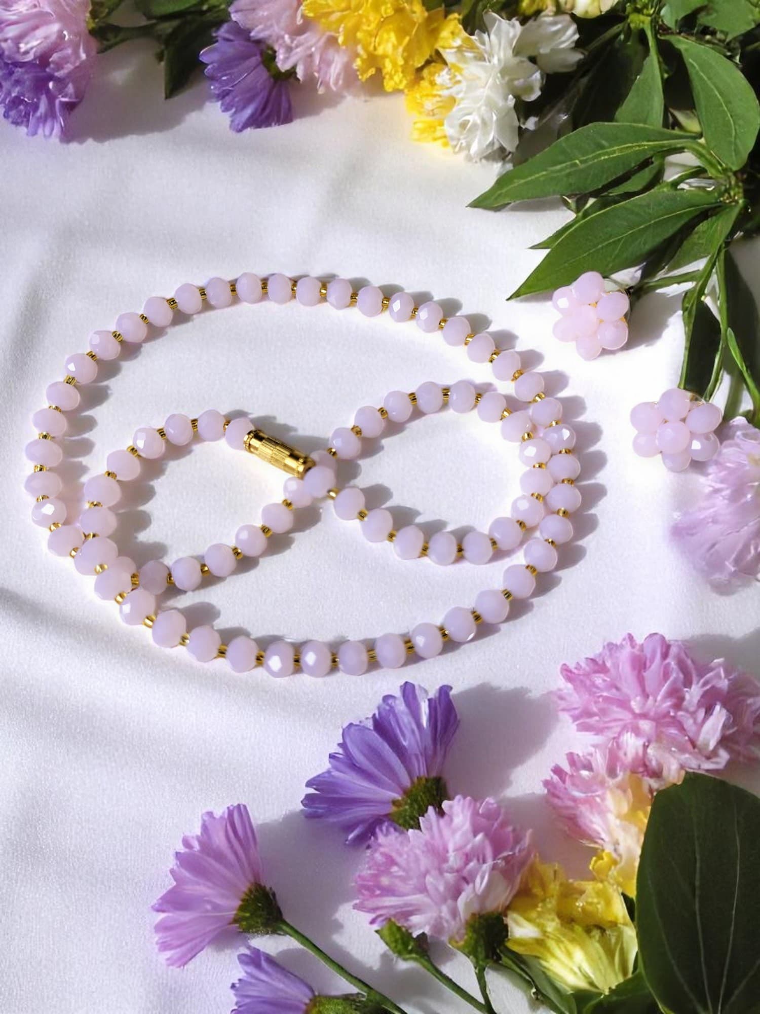 INHANSS-Crystal Bloom – Single Line Necklace + Studs - Available image 4