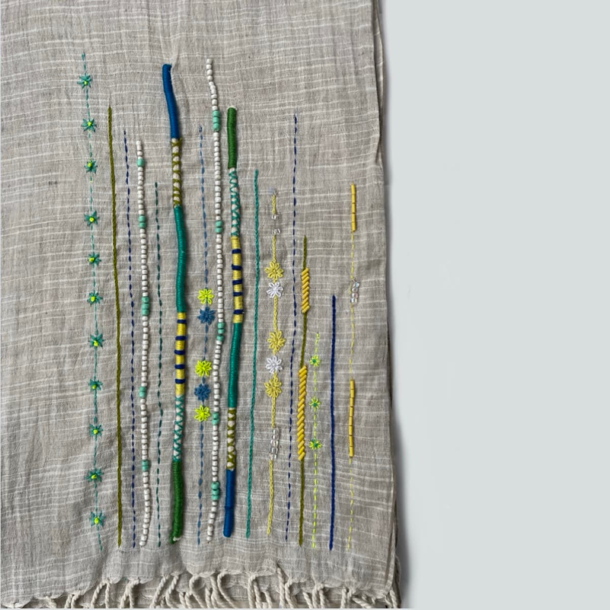 Ivory Rose Linen Scarf image 3