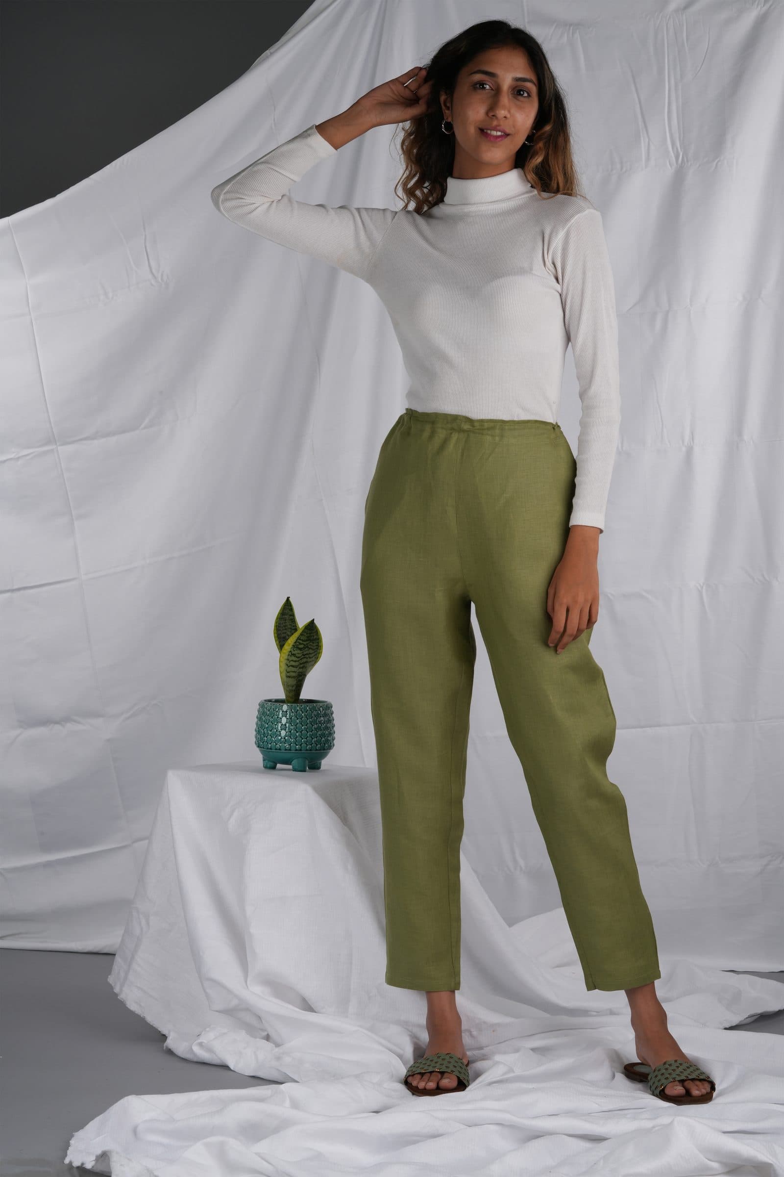 women regal olive hemp lounge pant