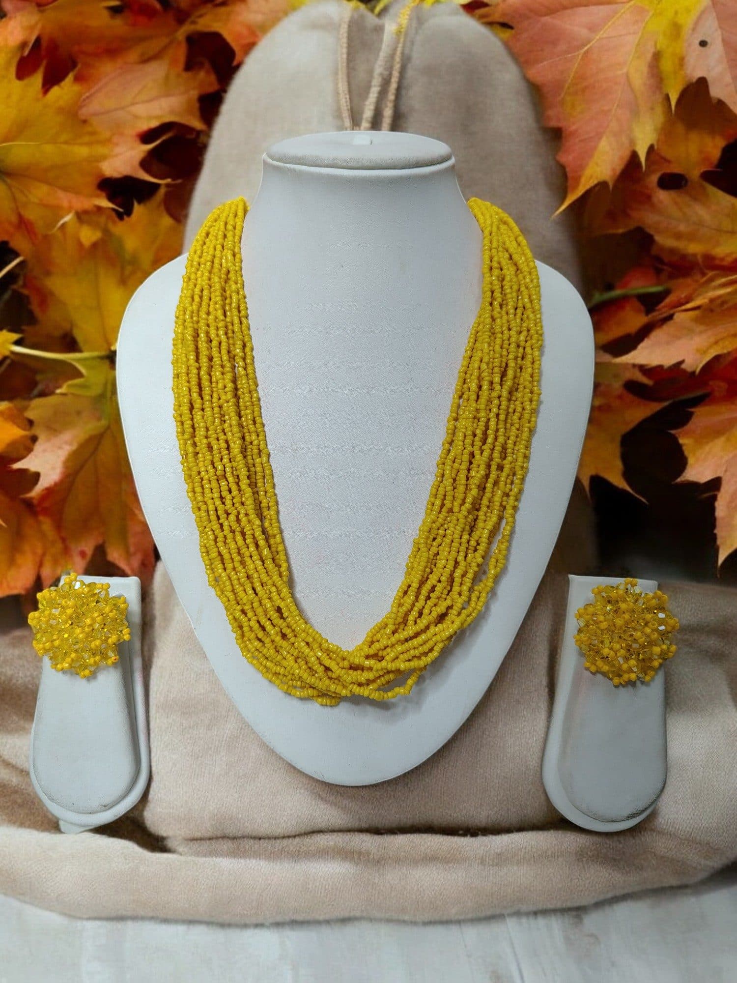 Everyday-to-Occasion Multilayer Beaded NecKlace With Matching Earrings image 9