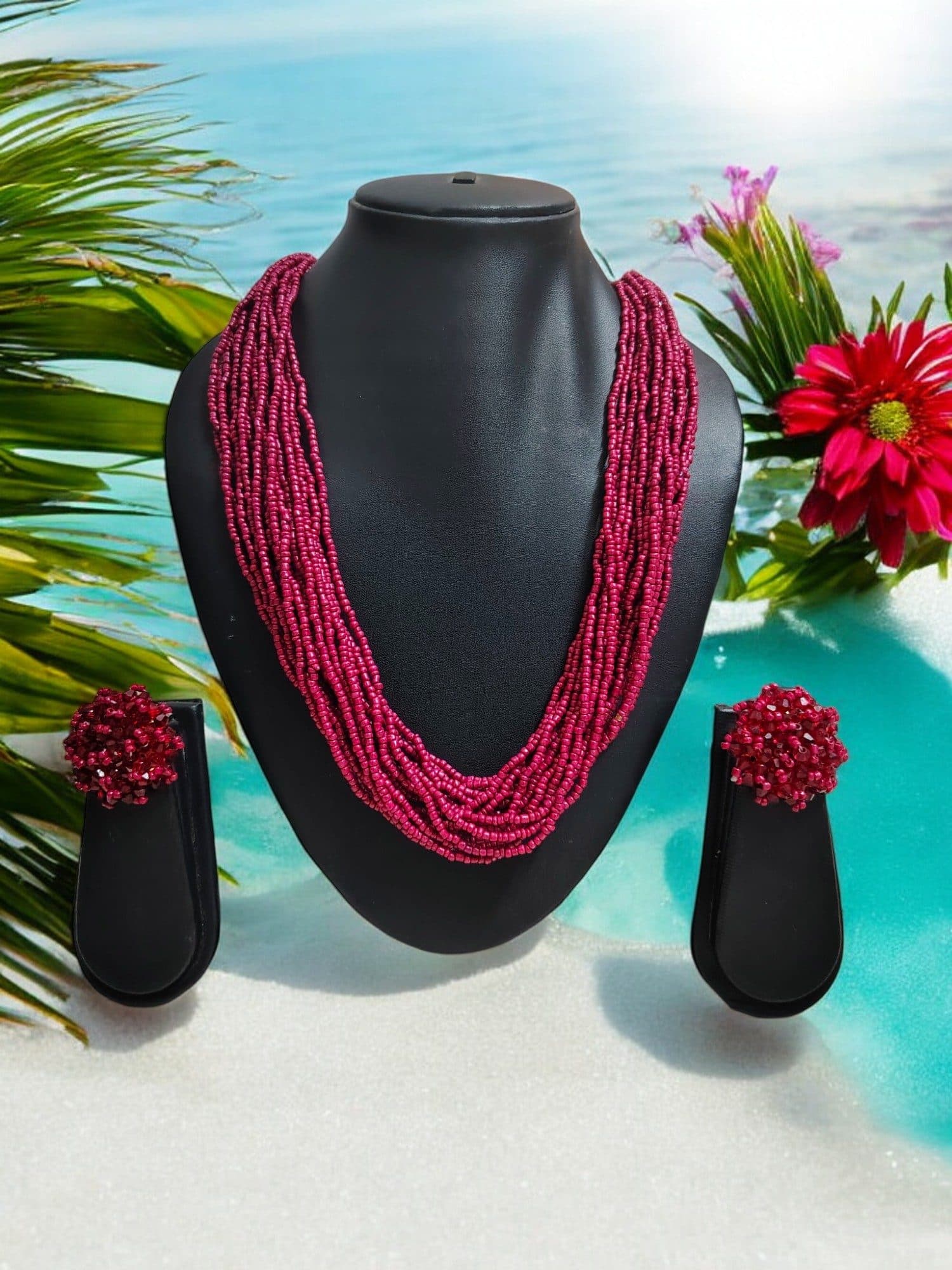 Everyday-to-Occasion Multilayer Beaded NecKlace With Matching Earrings image 10