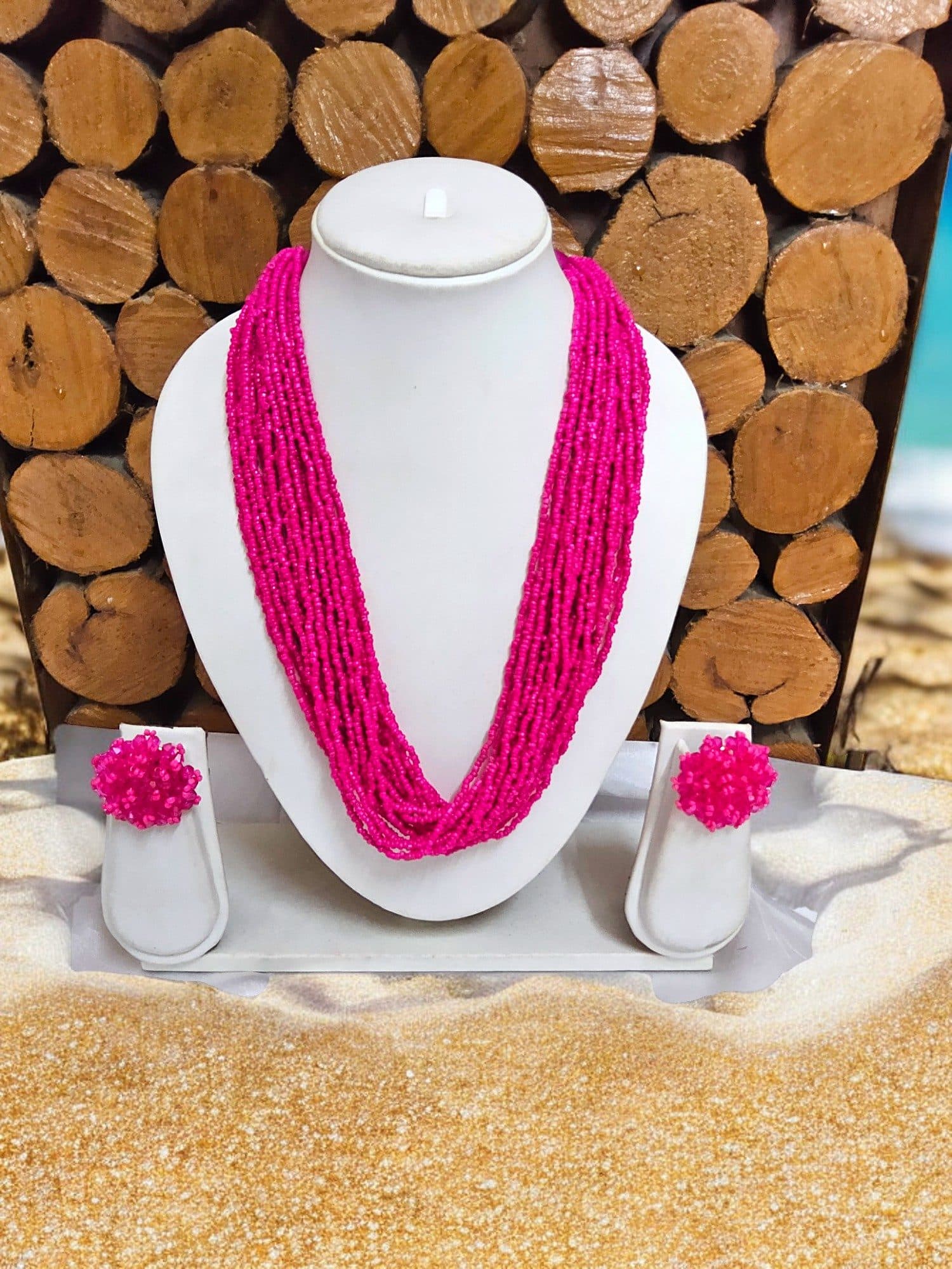 Everyday-to-Occasion Multilayer Beaded NecKlace With Matching Earrings image 11