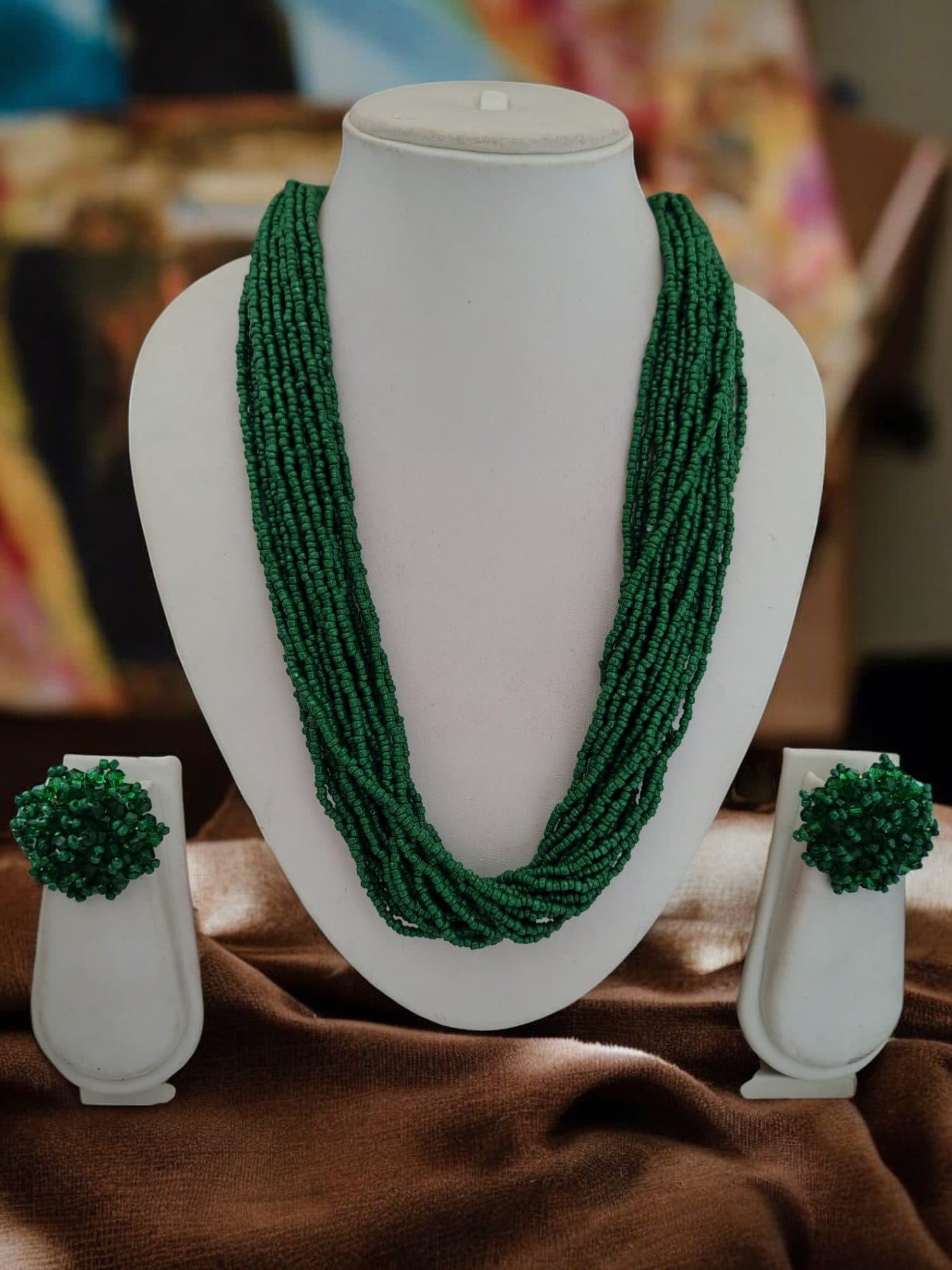 Everyday-to-Occasion Multilayer Beaded NecKlace With Matching Earrings image 6