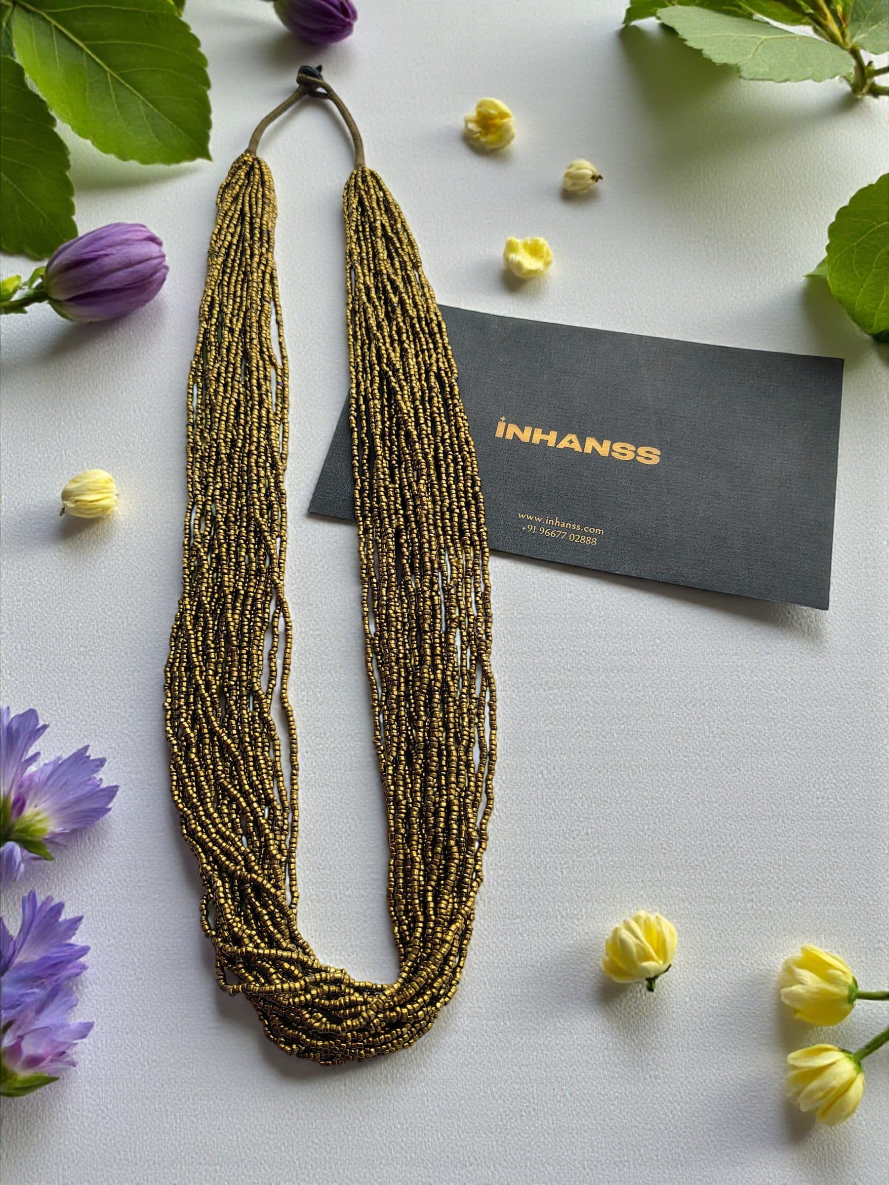 RangSaaz 20-Layer Luxe Long Beaded Necklace (With Optional Statement Earrings) hover