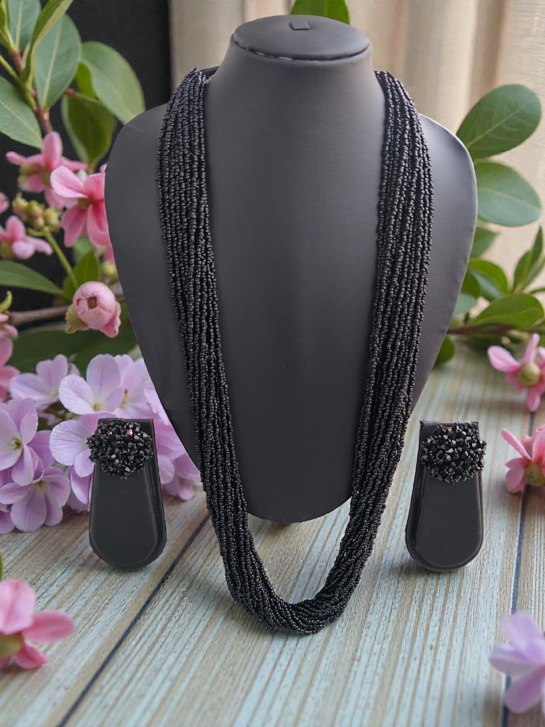 RangSaaz 20-Layer Luxe Long Beaded Necklace (With Optional Statement Earrings) image 31