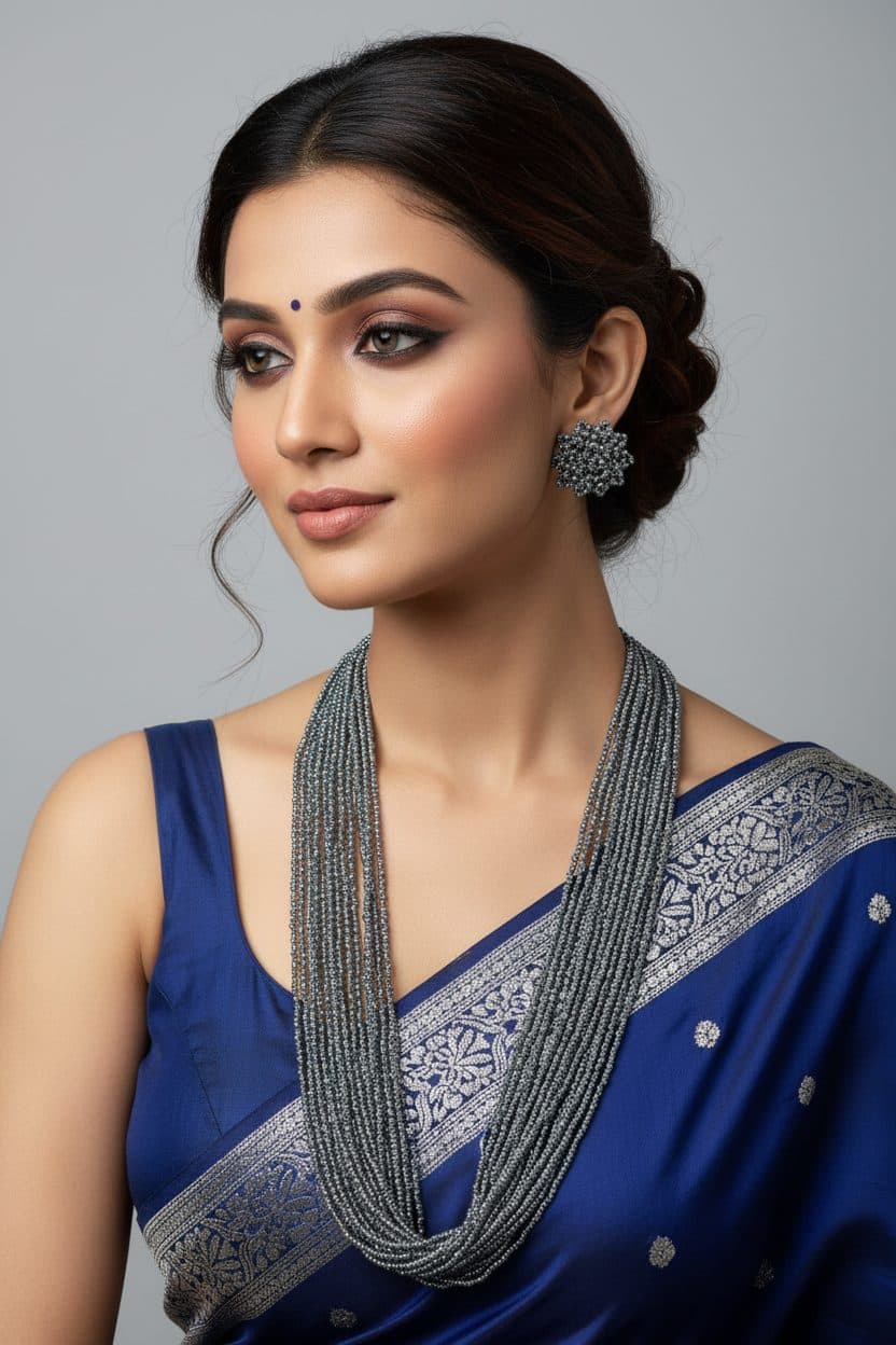 RangSaaz 20-Layer Luxe Long Beaded Necklace (With Optional Statement Earrings) image 18
