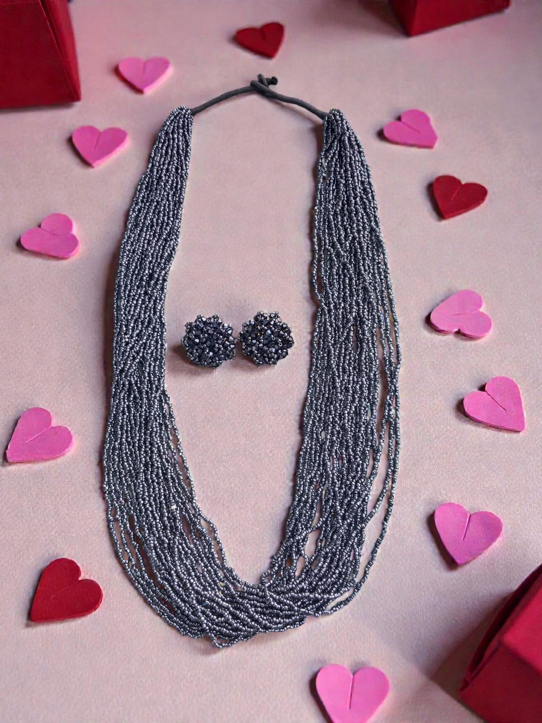 RangSaaz 20-Layer Luxe Long Beaded Necklace (With Optional Statement Earrings) image 32