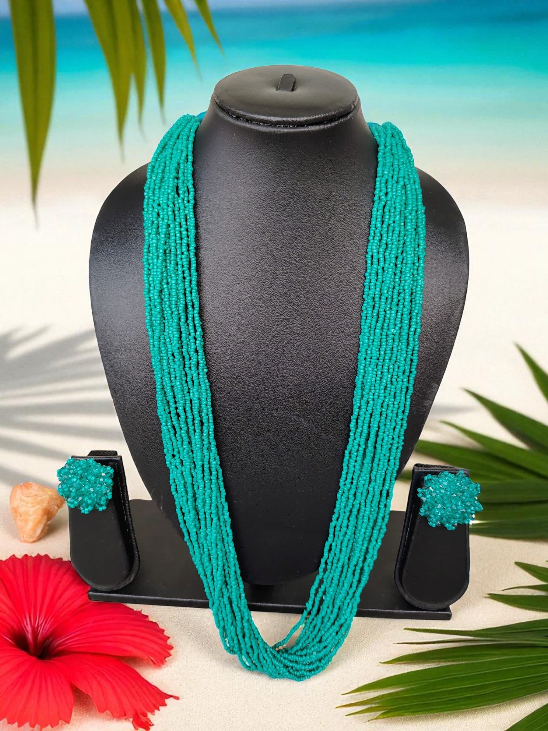 RangSaaz 20-Layer Luxe Long Beaded Necklace (With Optional Statement Earrings) image 6