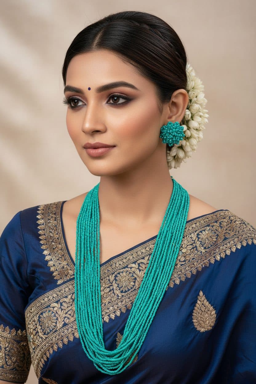 RangSaaz 20-Layer Luxe Long Beaded Necklace (With Optional Statement Earrings) image 13