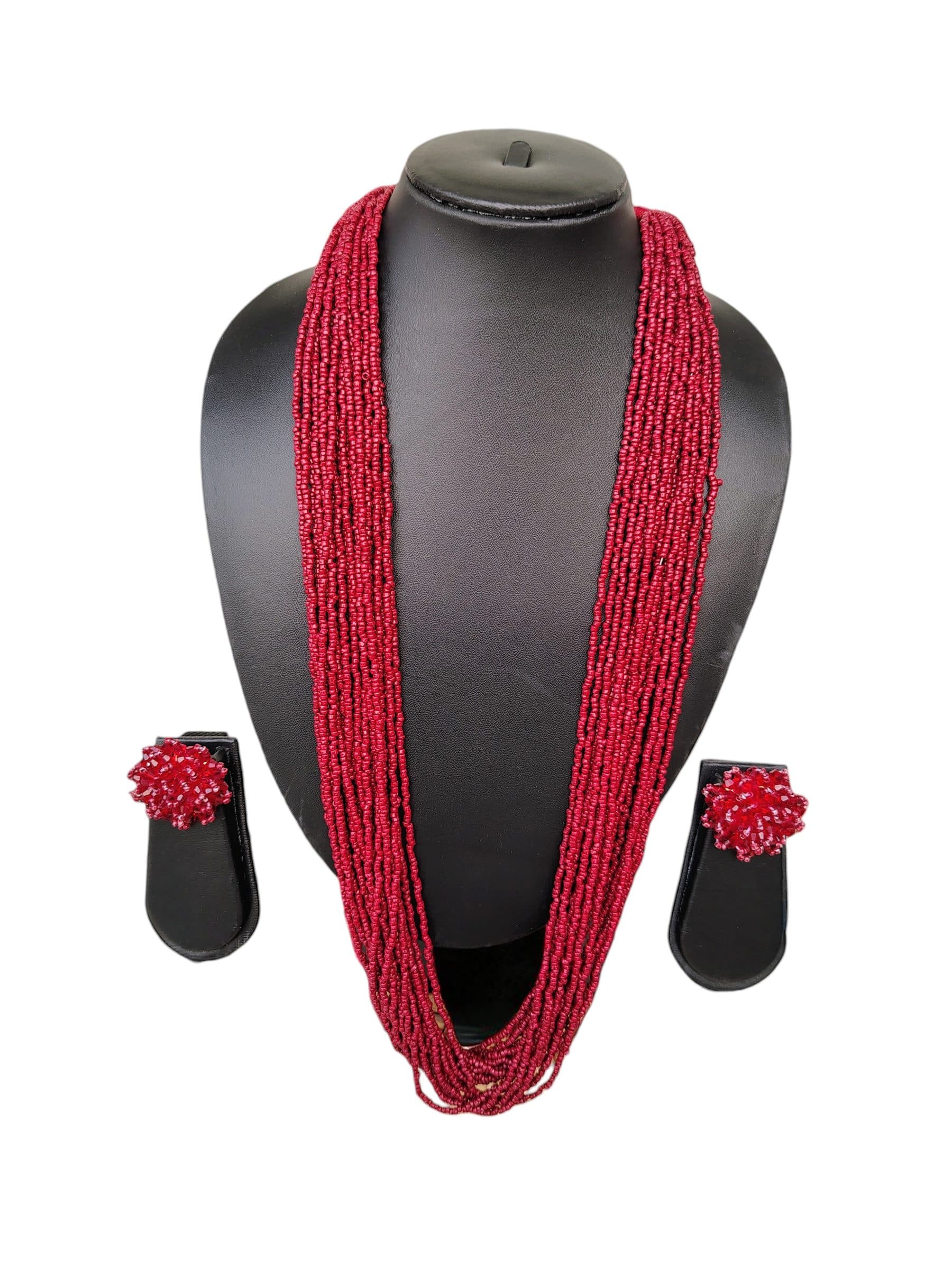 RangSaaz 20-Layer Luxe Long Beaded Necklace (With Optional Statement Earrings) image 7