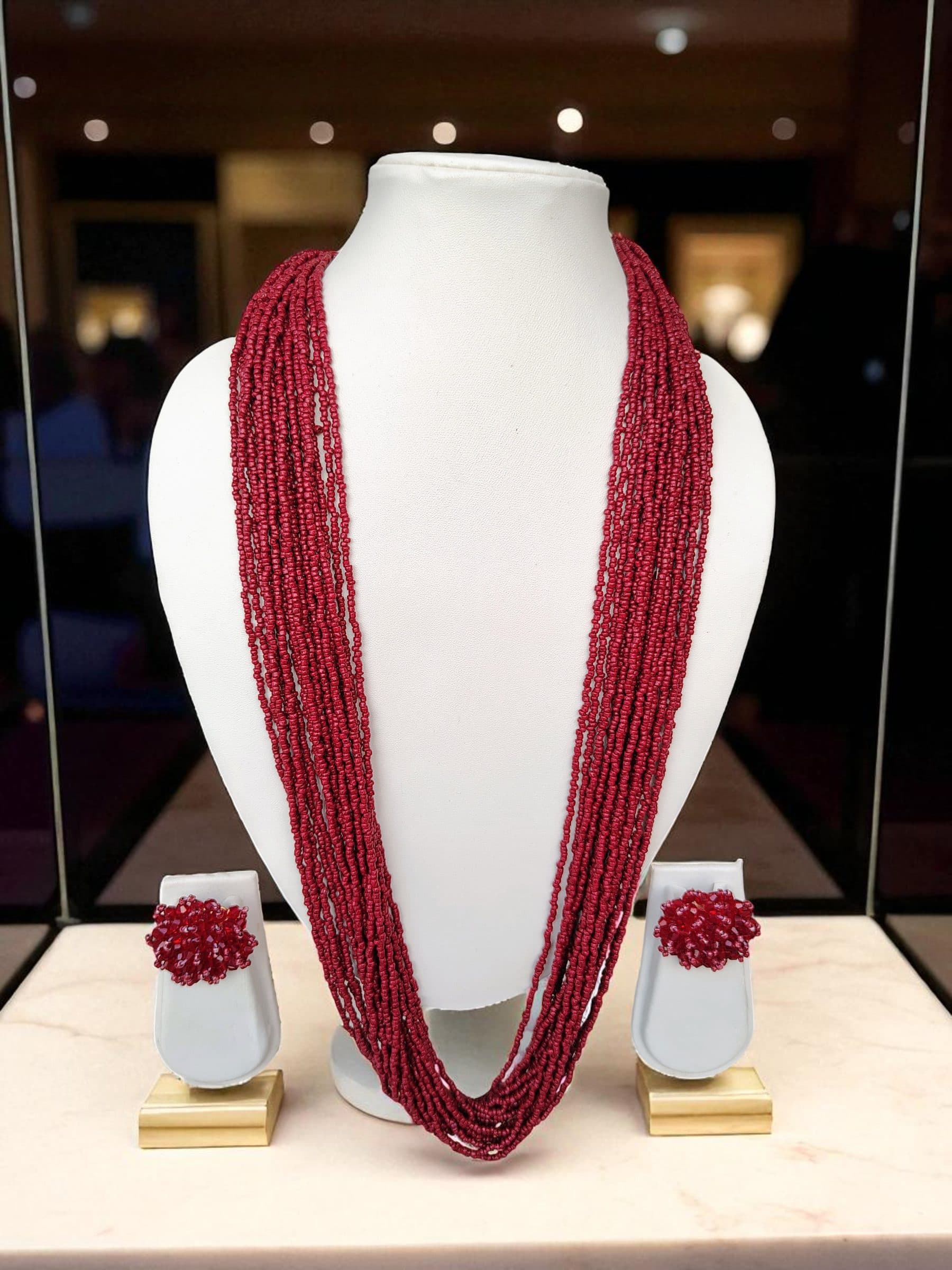 RangSaaz 20-Layer Luxe Long Beaded Necklace (With Optional Statement Earrings) image 28