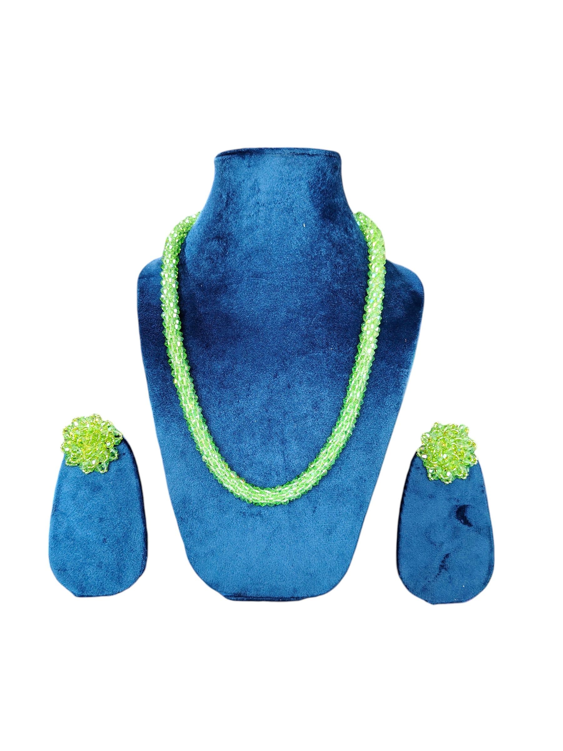 Easy Glam Crystal Bead Necklace / Necklace with Earrings -Adjustable