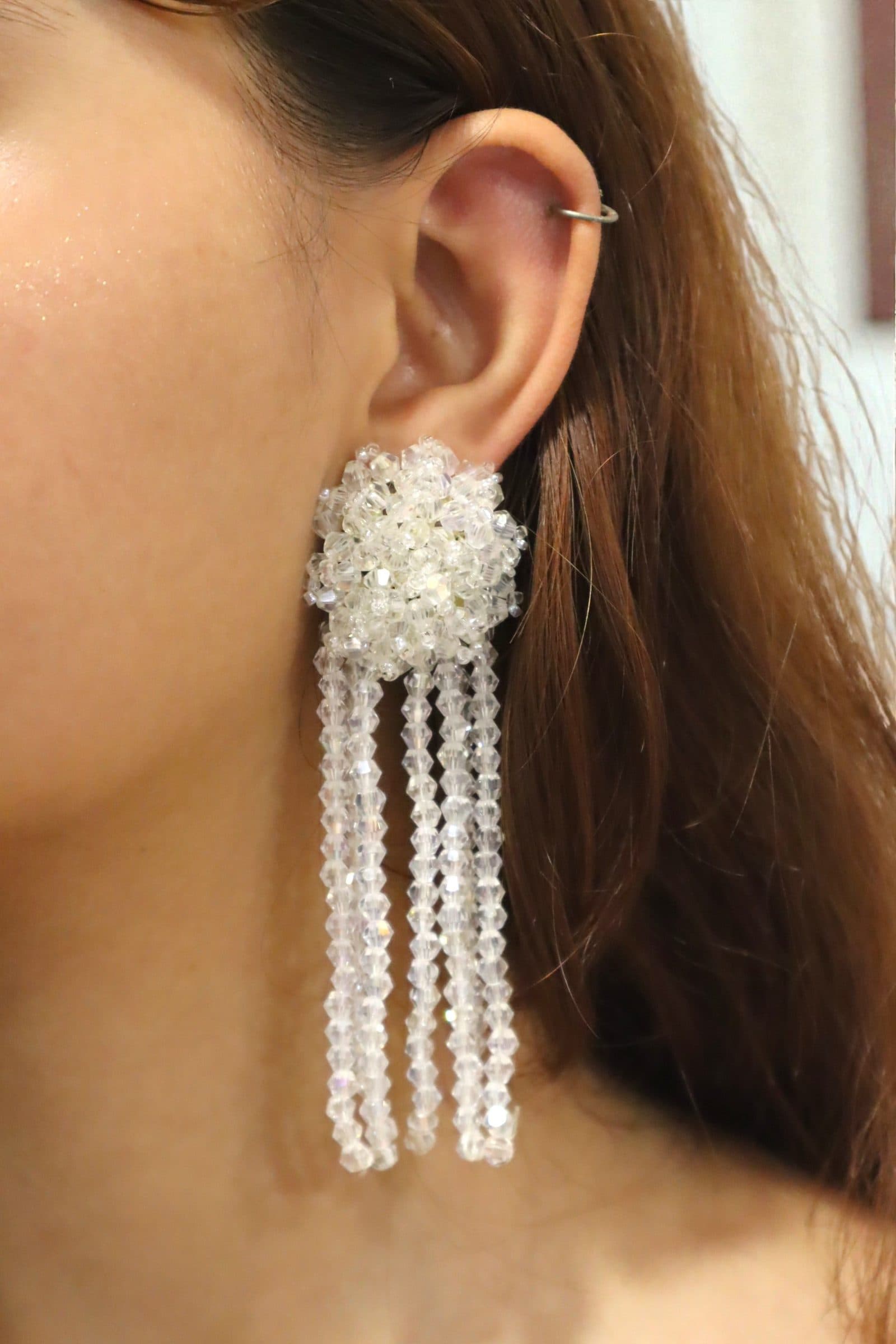 Handmade Crystal Waterfall Earrings - Long - Made in 180 Hours image 11
