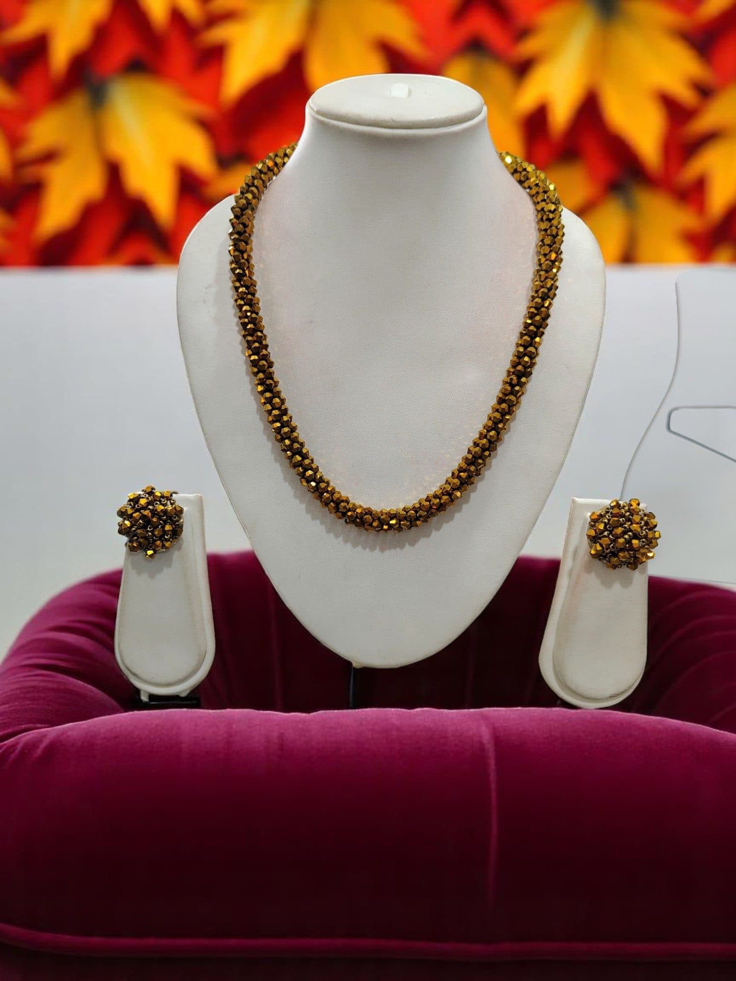 Easy Glam Crystal Bead Necklace / Necklace with Earrings -Adjustable image 8