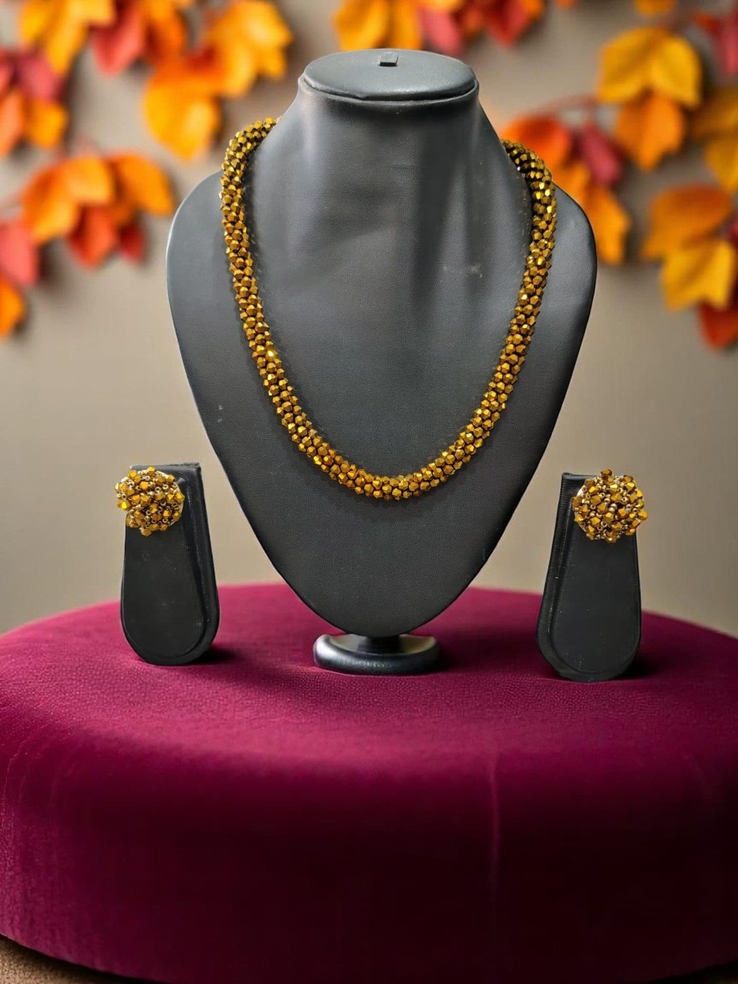 Easy Glam Crystal Bead Necklace / Necklace with Earrings -Adjustable image 14