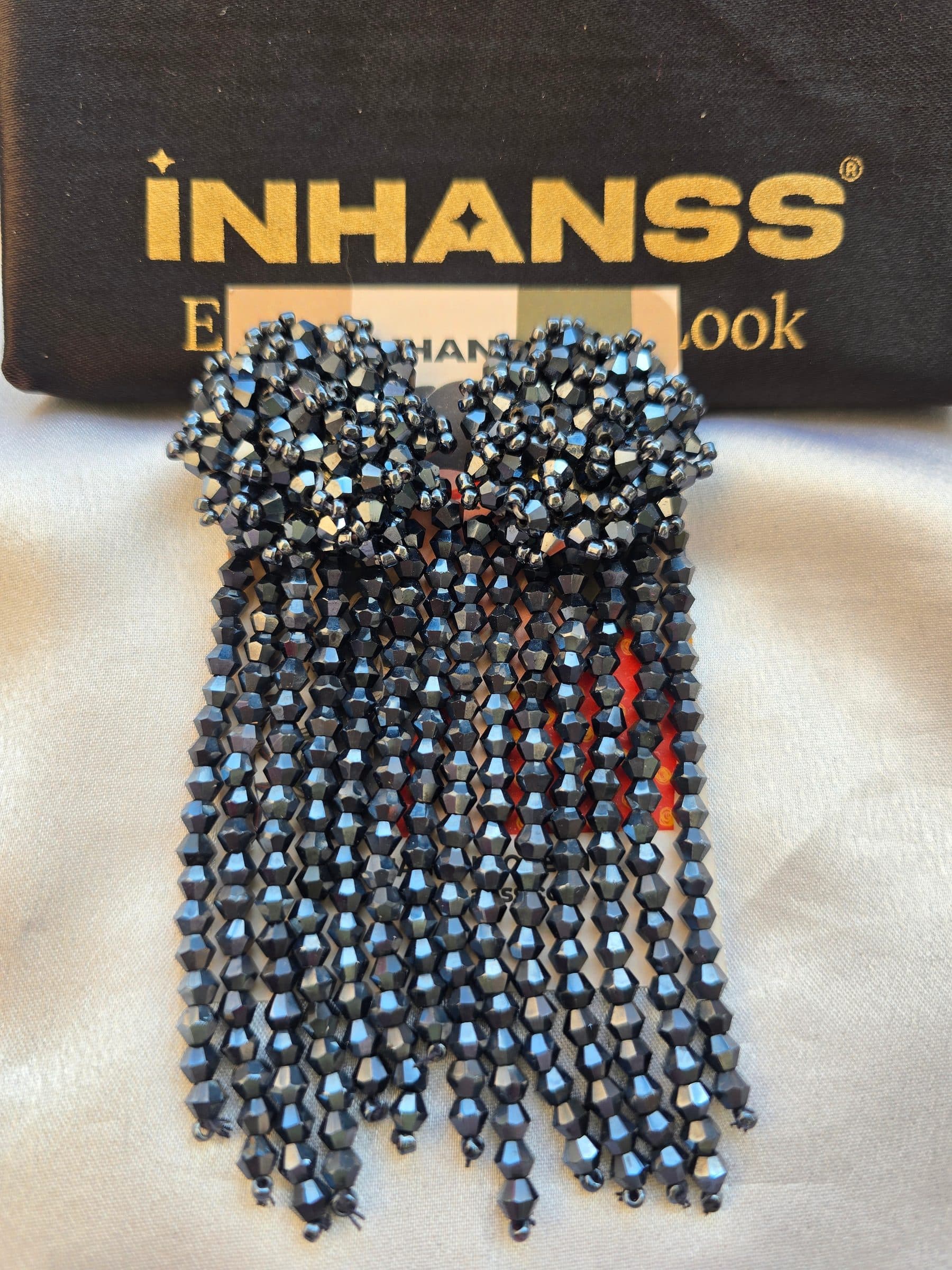 Handmade Crystal Waterfall Earrings - Long - Made in 180 Hours hover