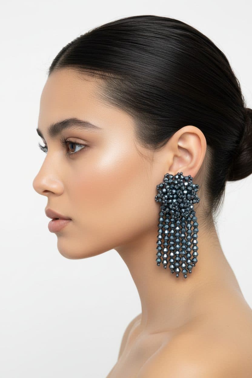 Handmade Crystal Water Fall Earrings - Short - Made in 180 Hours image 11