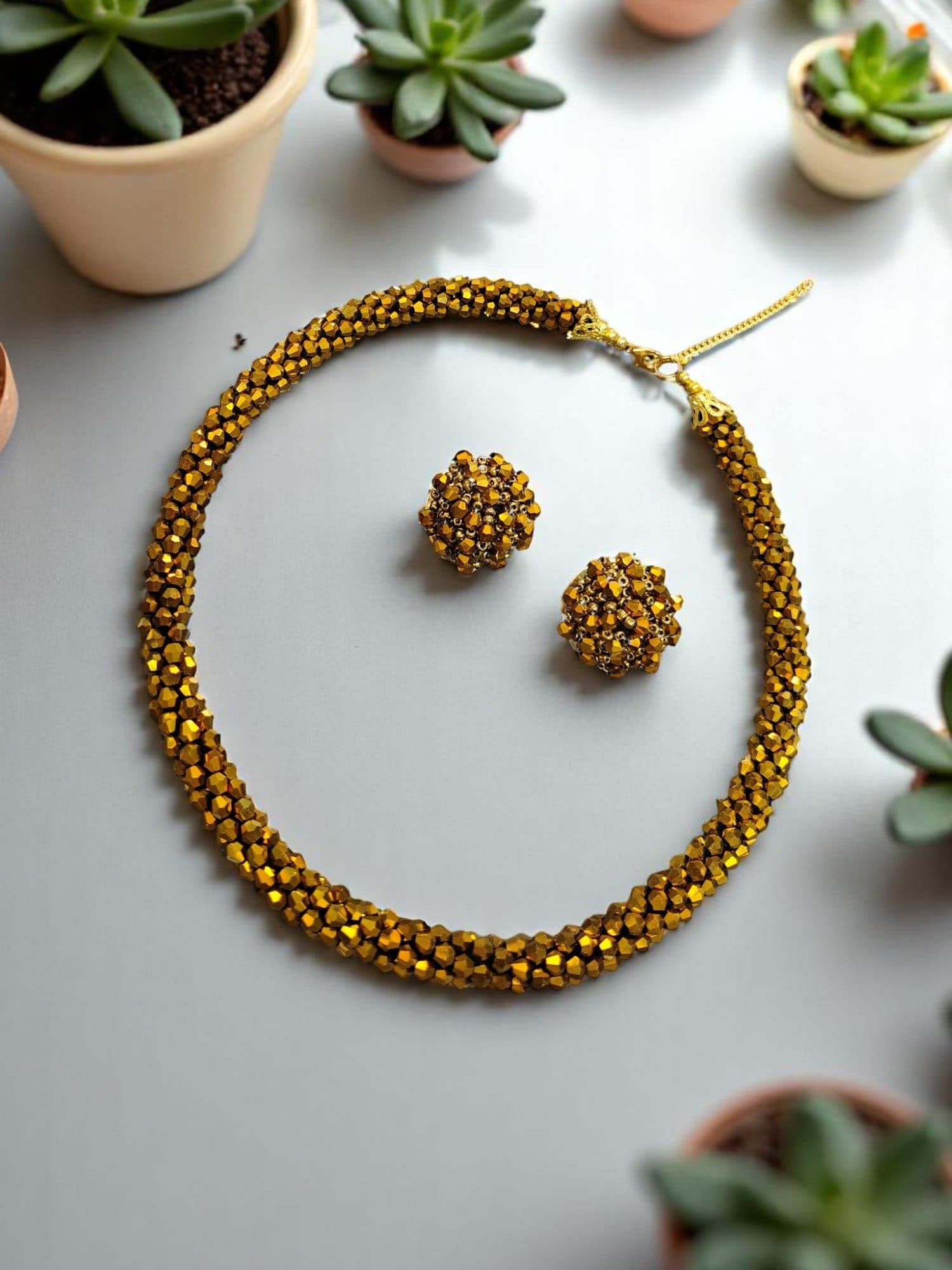 Easy Glam Crystal Bead Necklace / Necklace with Earrings -Adjustable image 25