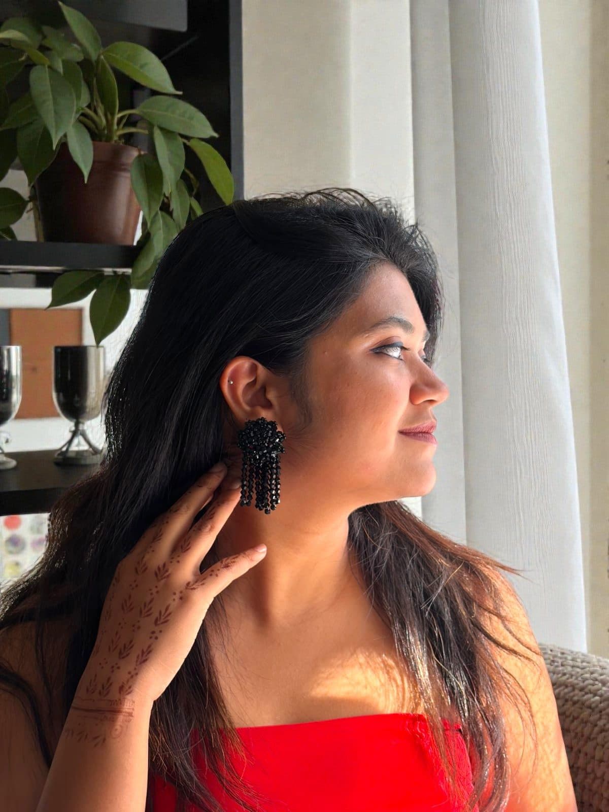 Handmade Crystal Water Fall Earrings - Short - Made in 180 Hours image 15