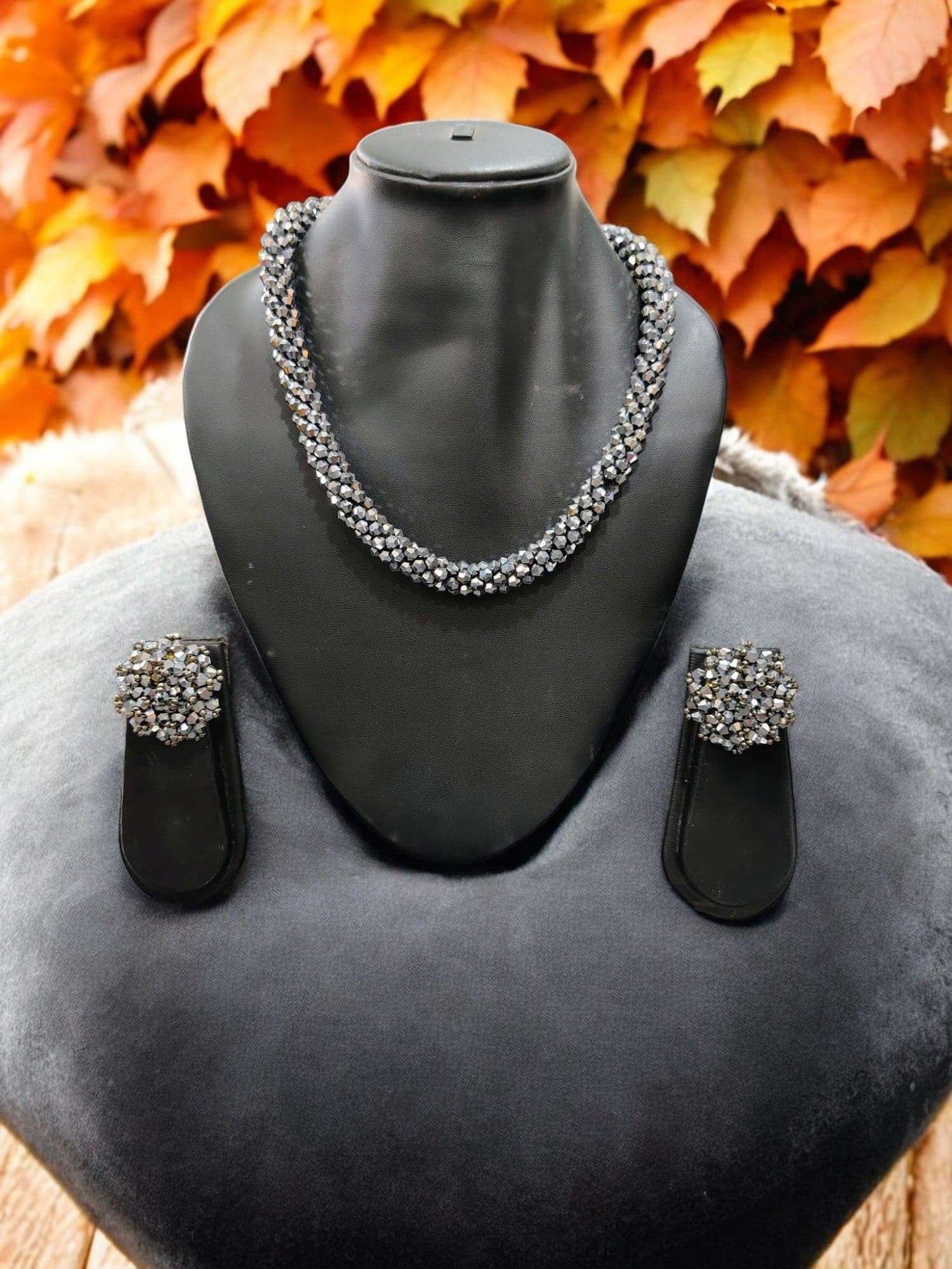 Easy Glam Crystal Bead Necklace / Necklace with Earrings -Adjustable image 21