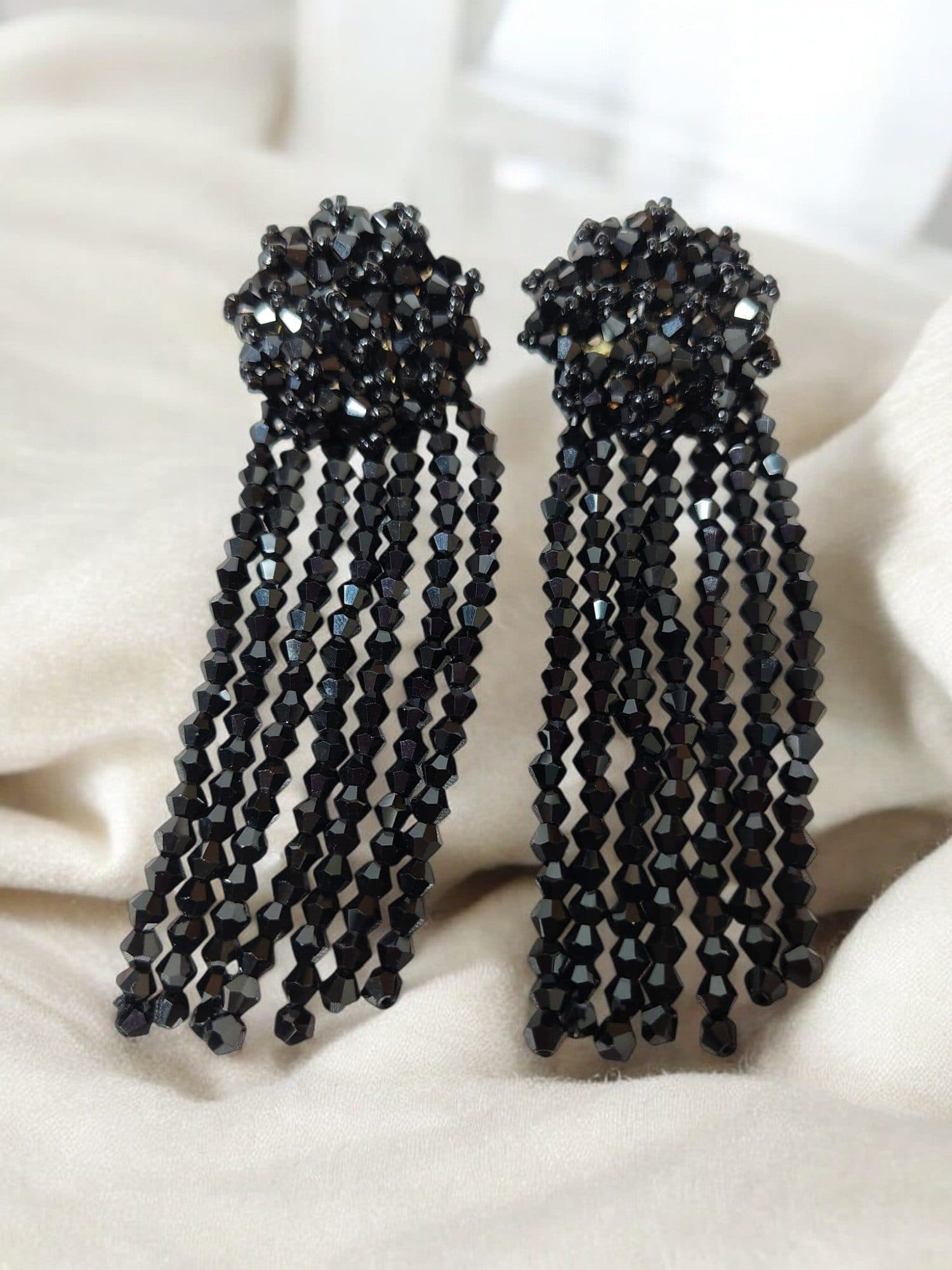Handmade Crystal Waterfall Earrings - Long - Made in 180 Hours image 8
