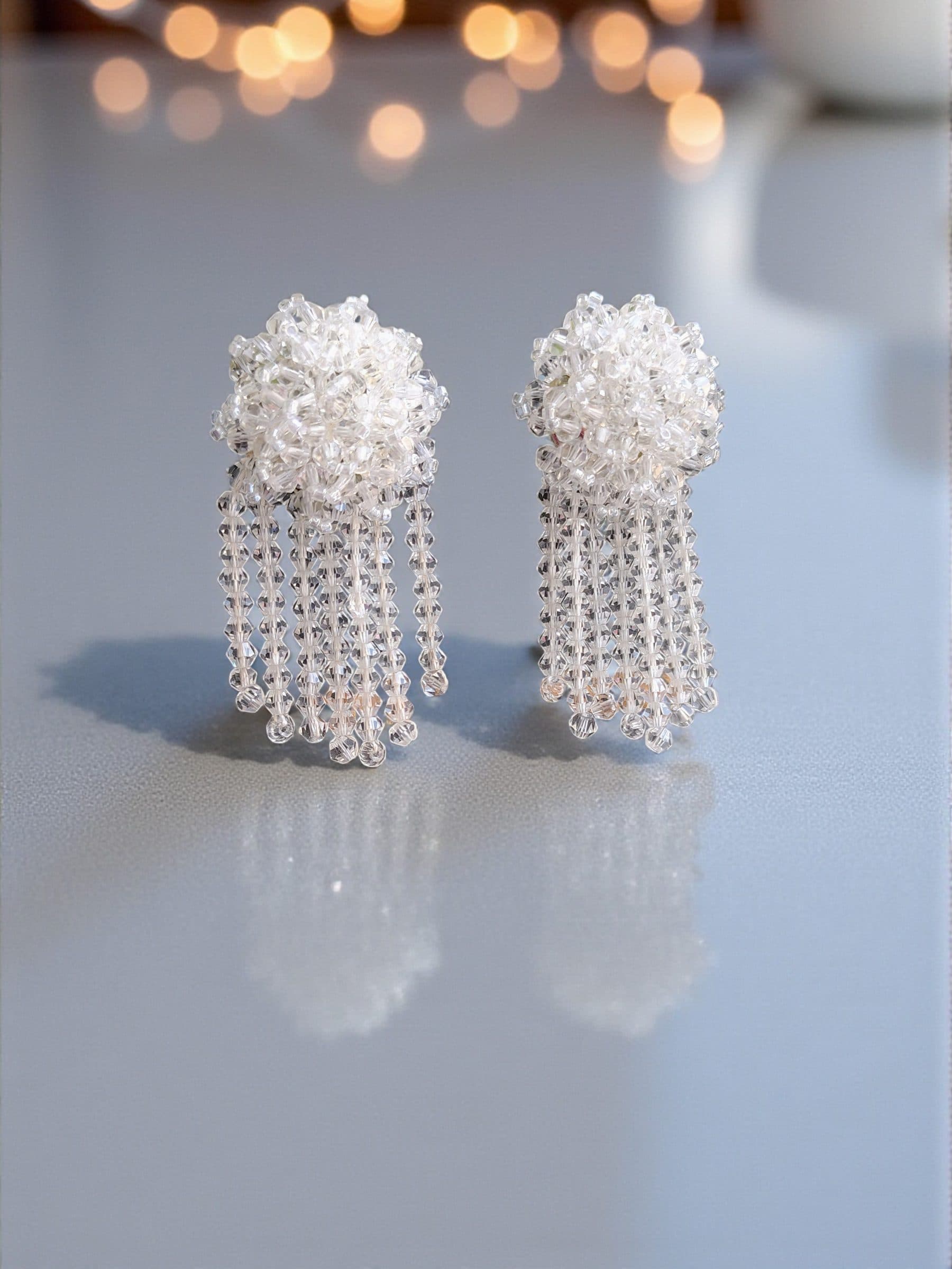 Handmade Crystal Water Fall Earrings - Short - Made in 180 Hours image 13