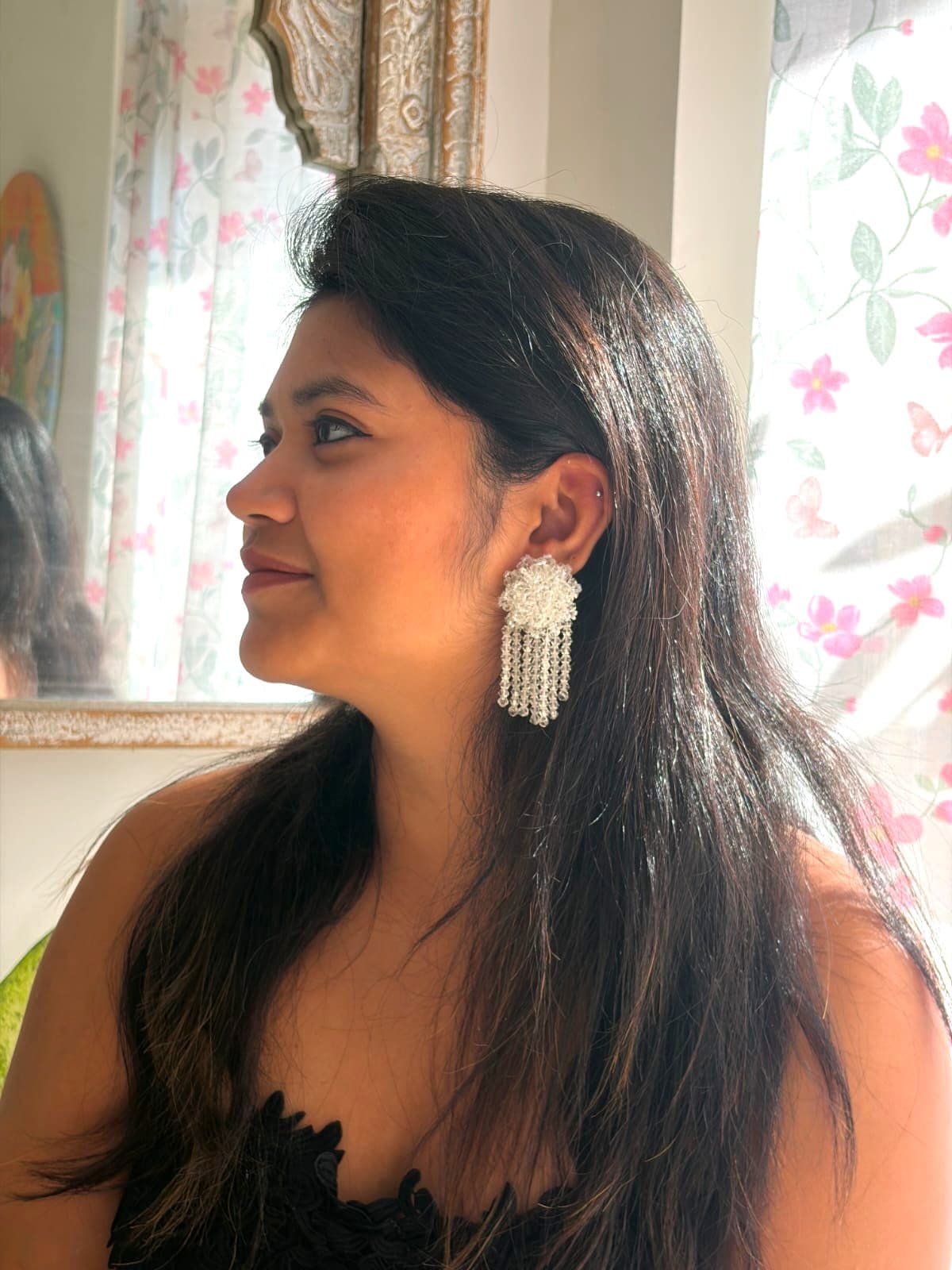 Handmade Crystal Water Fall Earrings - Short - Made in 180 Hours image 17