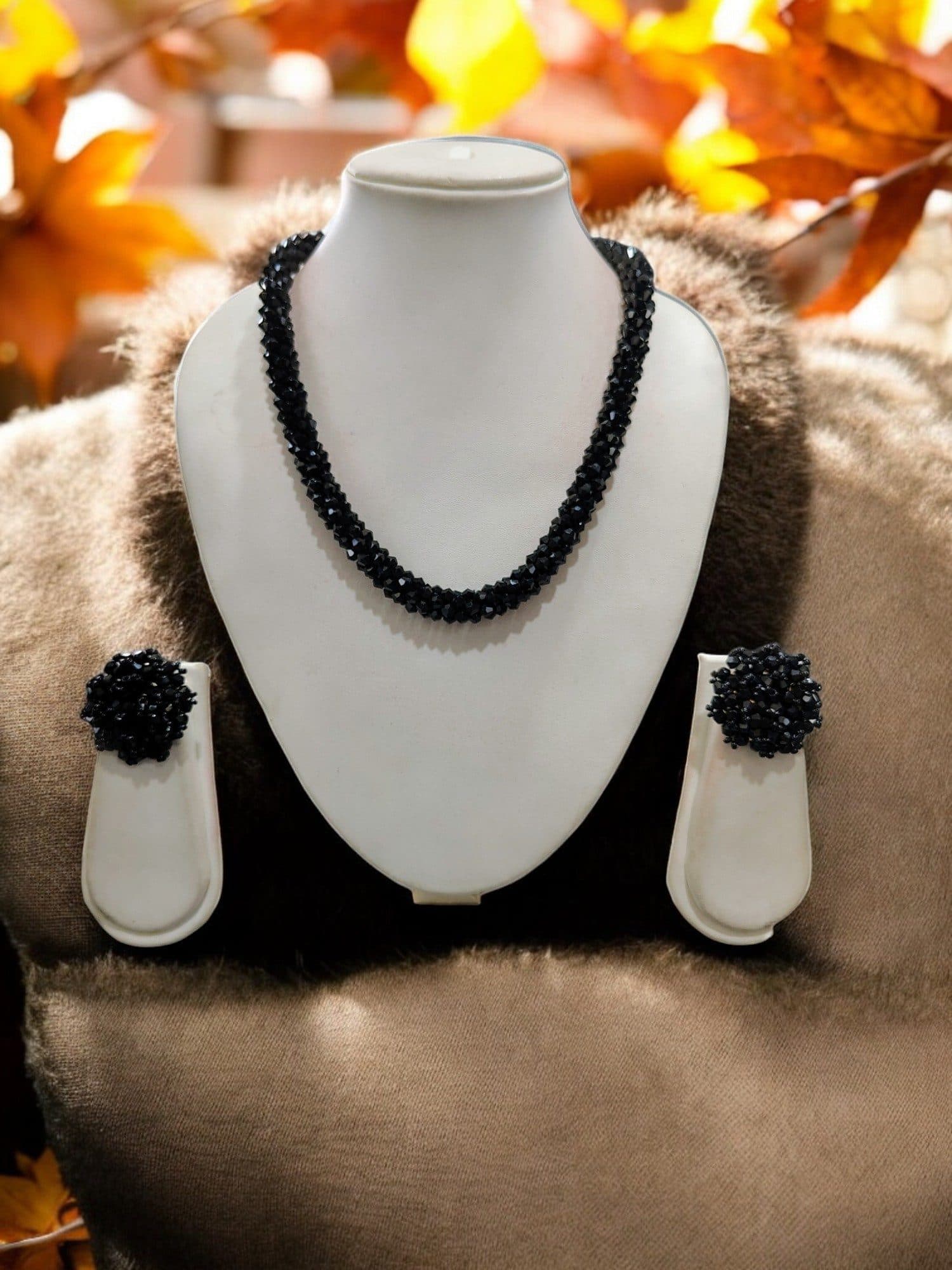 Easy Glam Crystal Bead Necklace / Necklace with Earrings -Adjustable image 4