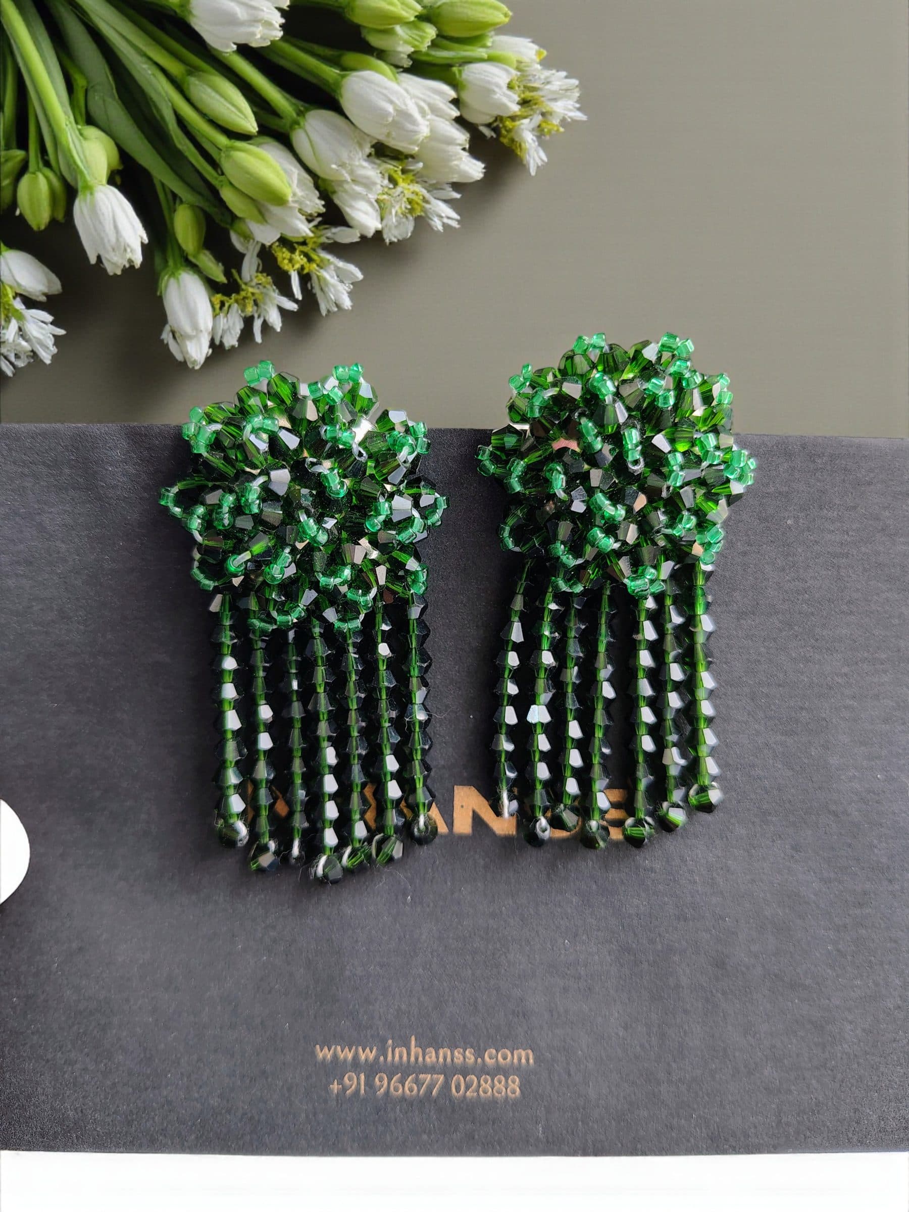 Handmade Crystal Water Fall Earrings - Short - Made in 180 Hours image 14