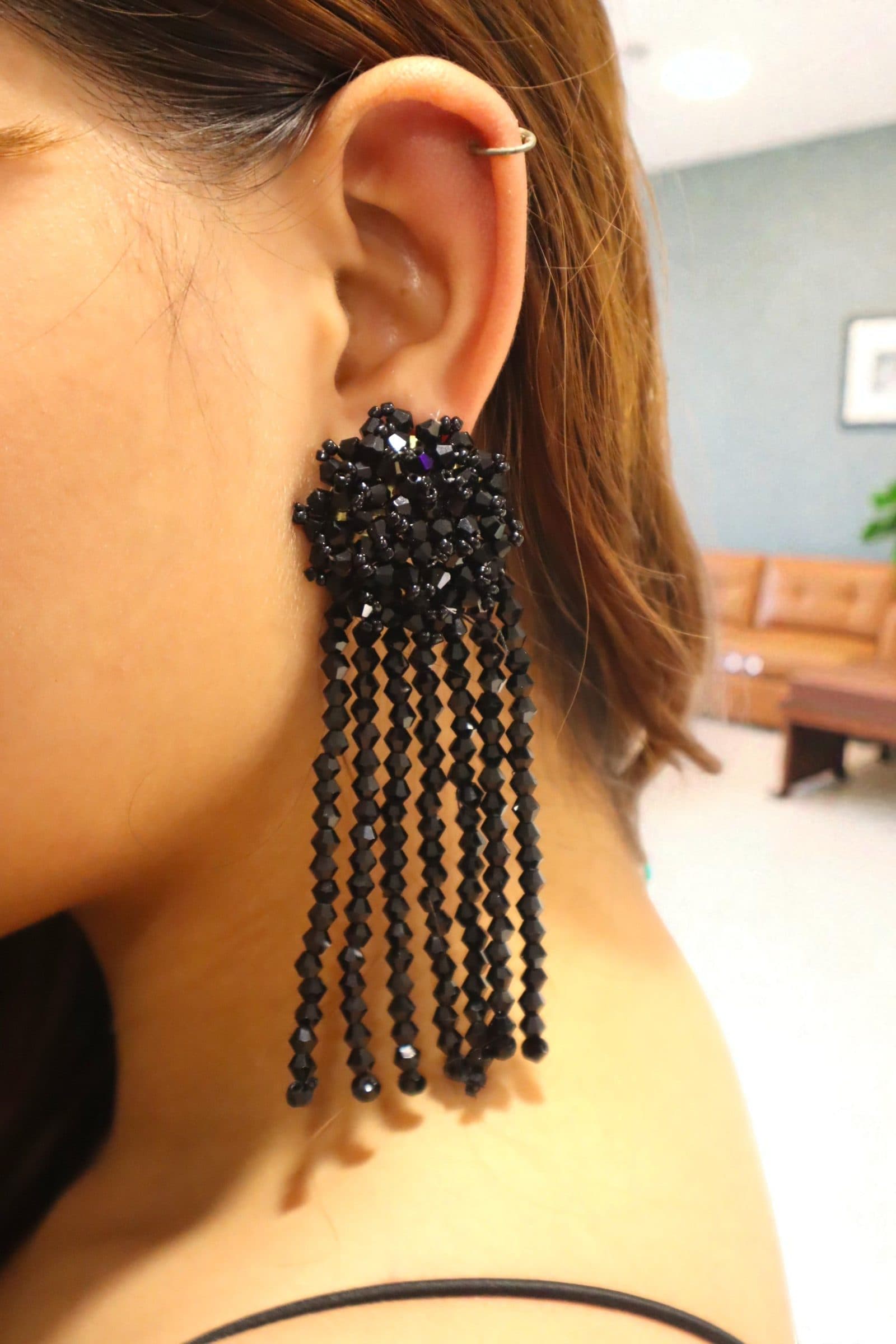 Handmade Crystal Waterfall Earrings - Long - Made in 180 Hours image 14