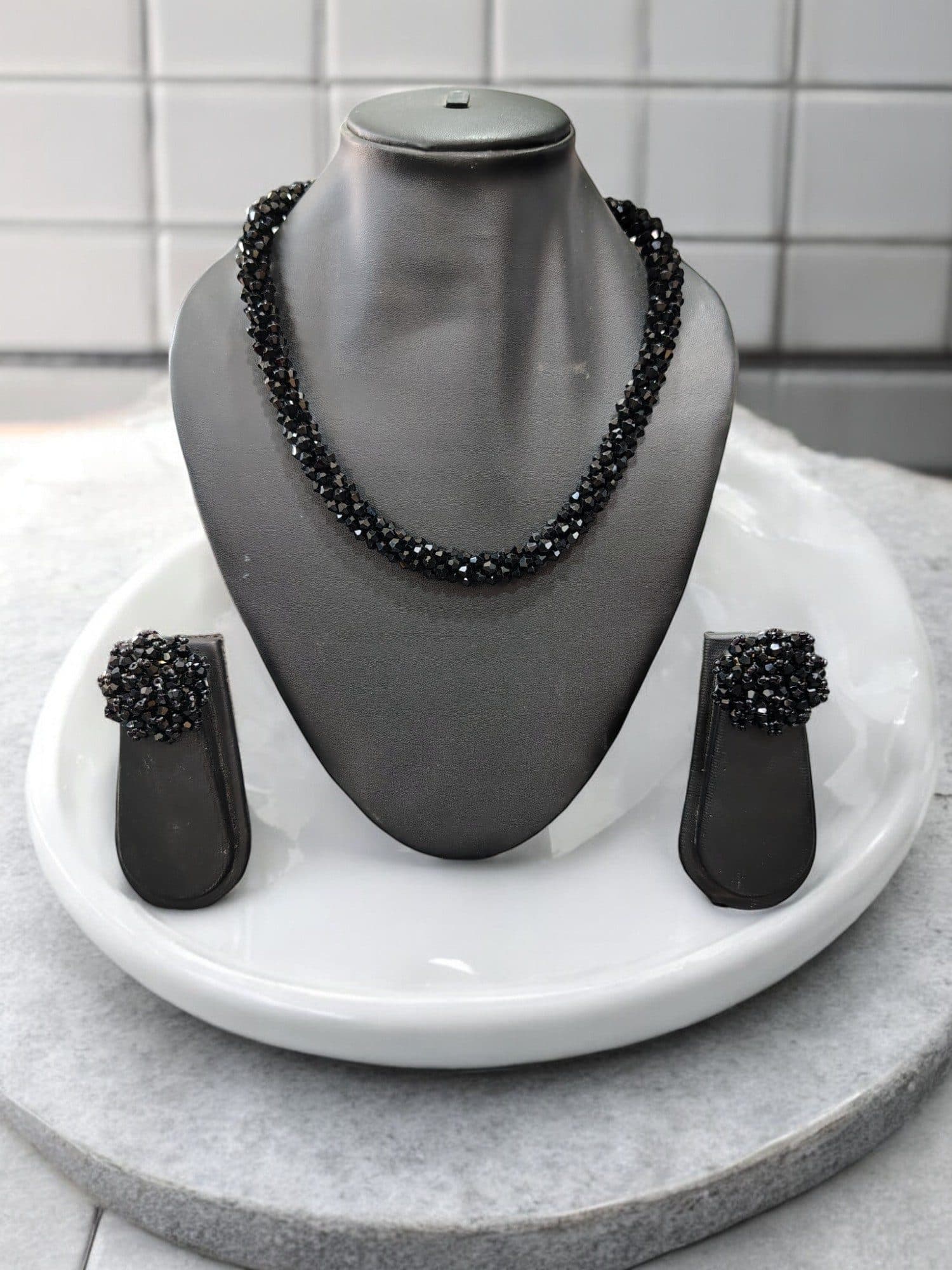 Easy Glam Crystal Bead Necklace / Necklace with Earrings -Adjustable image 16