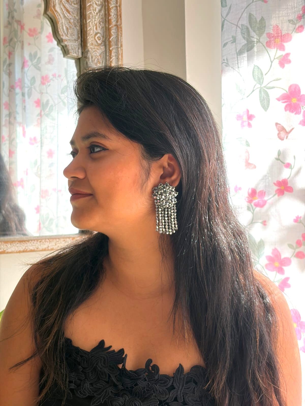 Handmade Crystal Water Fall Earrings - Short - Made in 180 Hours image 5