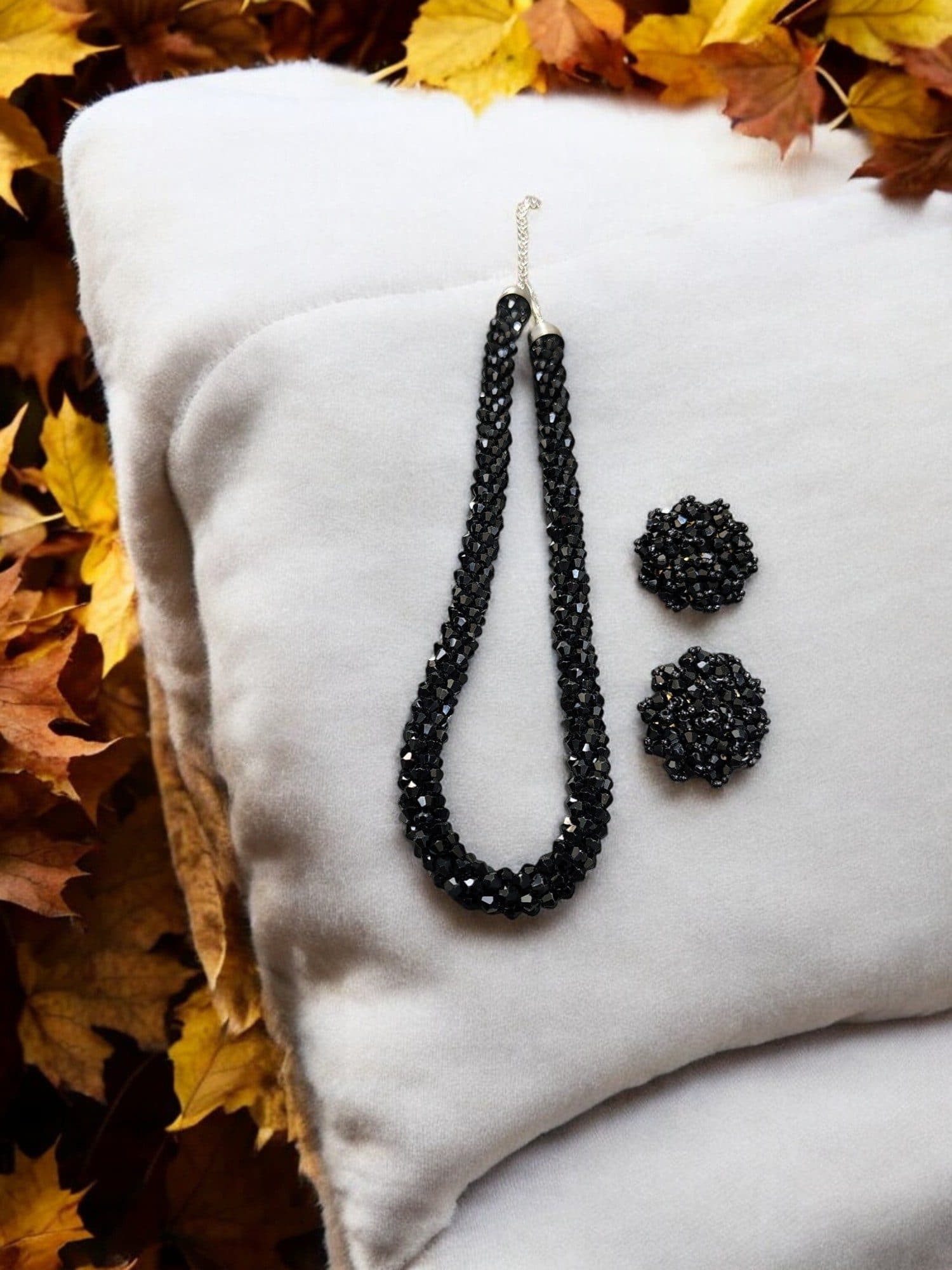 Easy Glam Crystal Bead Necklace / Necklace with Earrings -Adjustable image 29