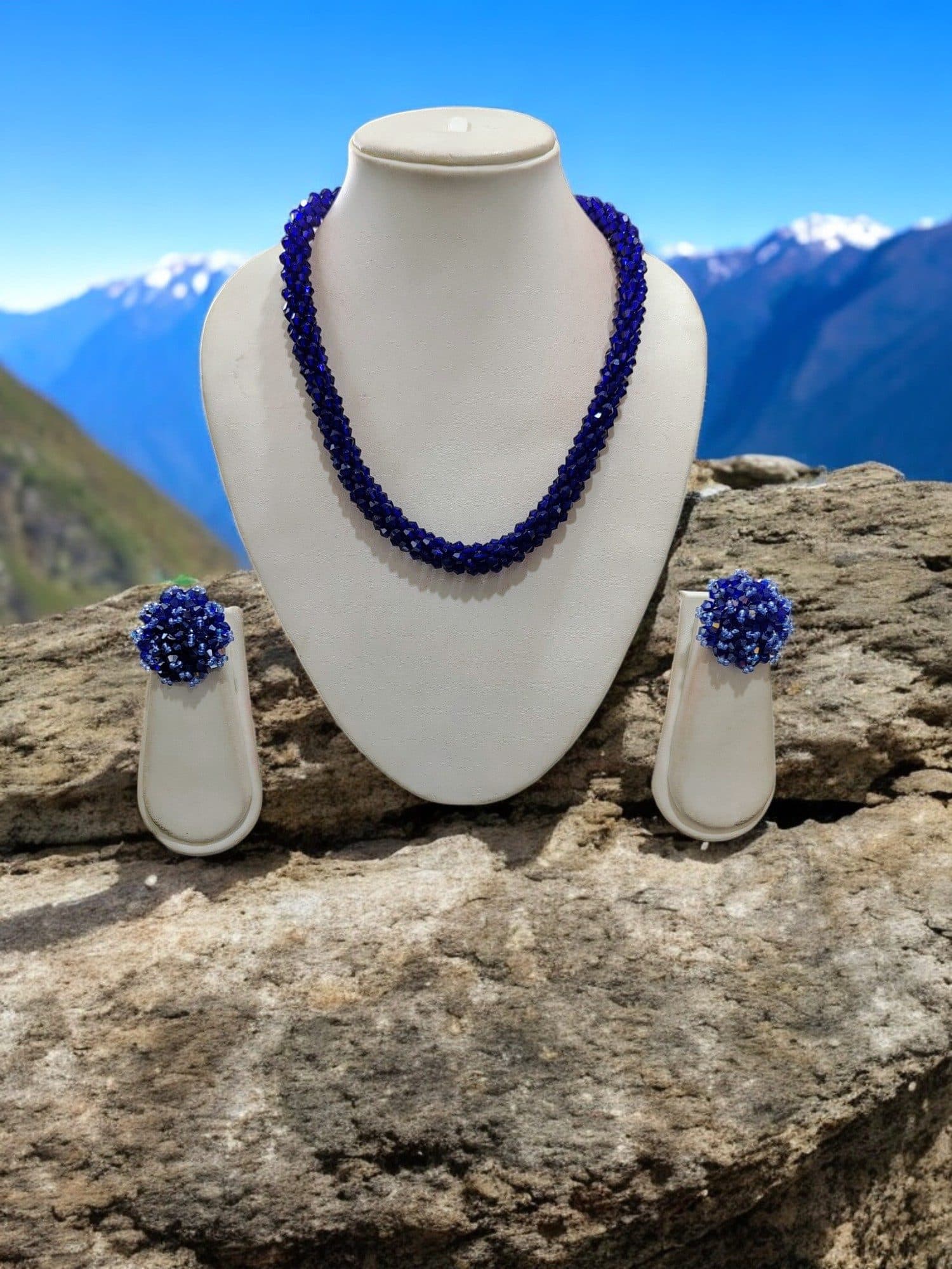 Easy Glam Crystal Bead Necklace / Necklace with Earrings -Adjustable image 5