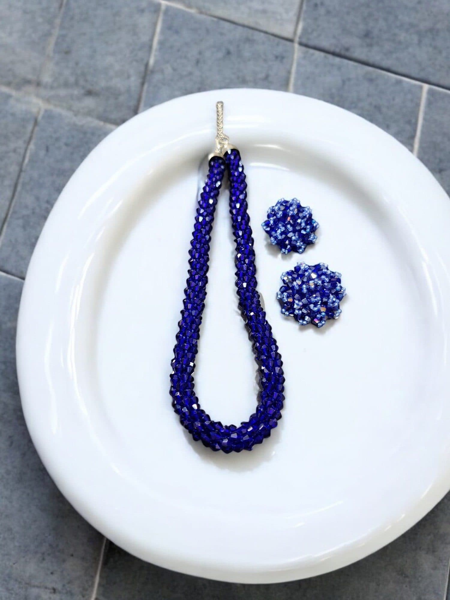 Easy Glam Crystal Bead Necklace / Necklace with Earrings -Adjustable image 11