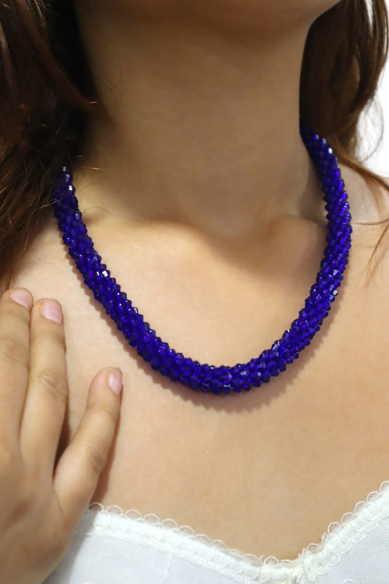 Easy Glam Crystal Bead Necklace / Necklace with Earrings -Adjustable image 23