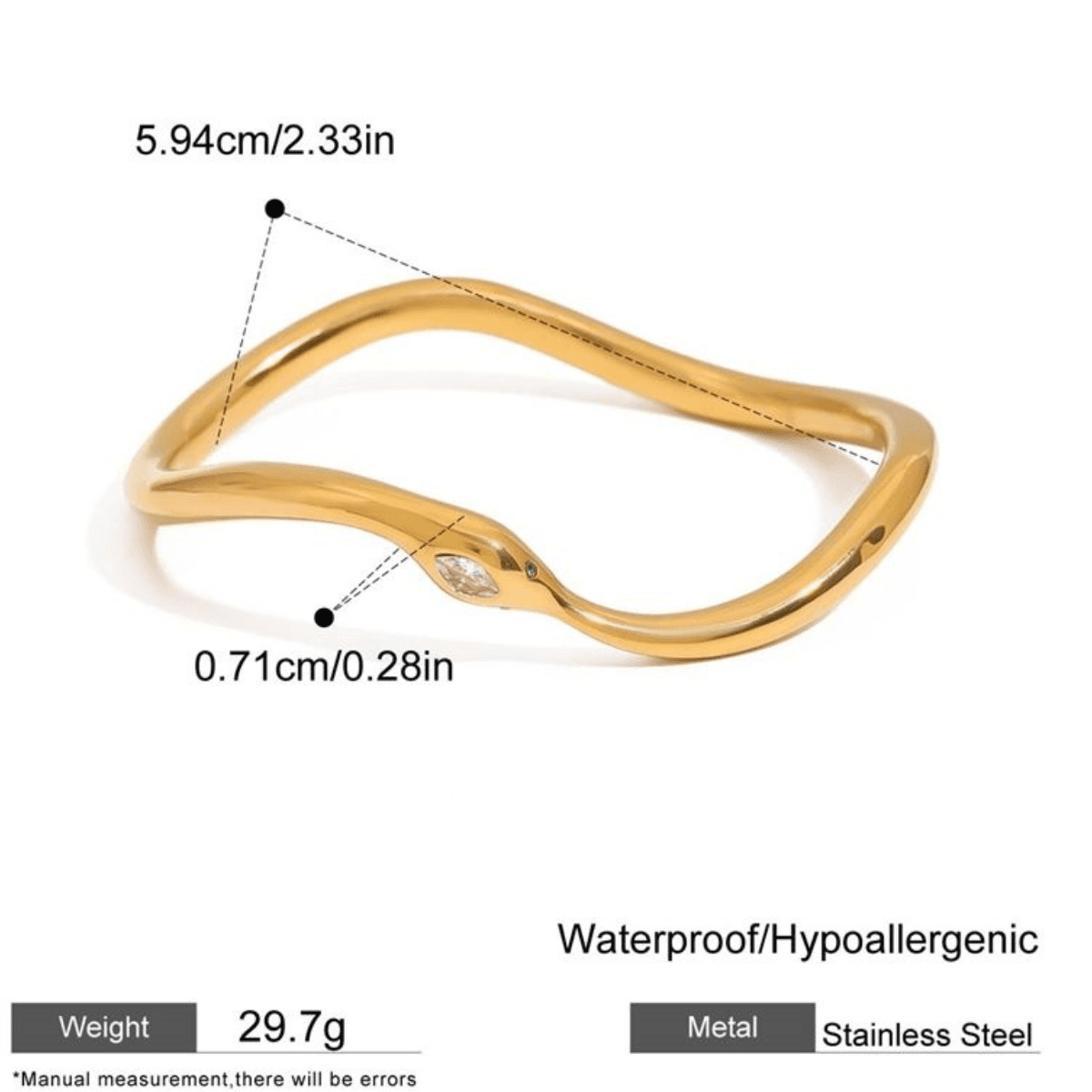 Modern Gold Bangle | 18K Gold Plated Minimal Statement Bracelet image 3