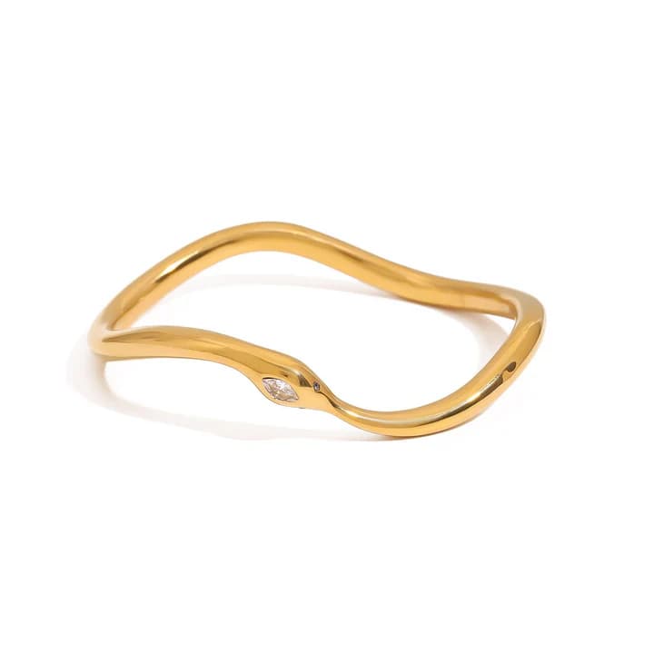 Modern Gold Bangle | 18K Gold Plated Minimal Statement Bracelet