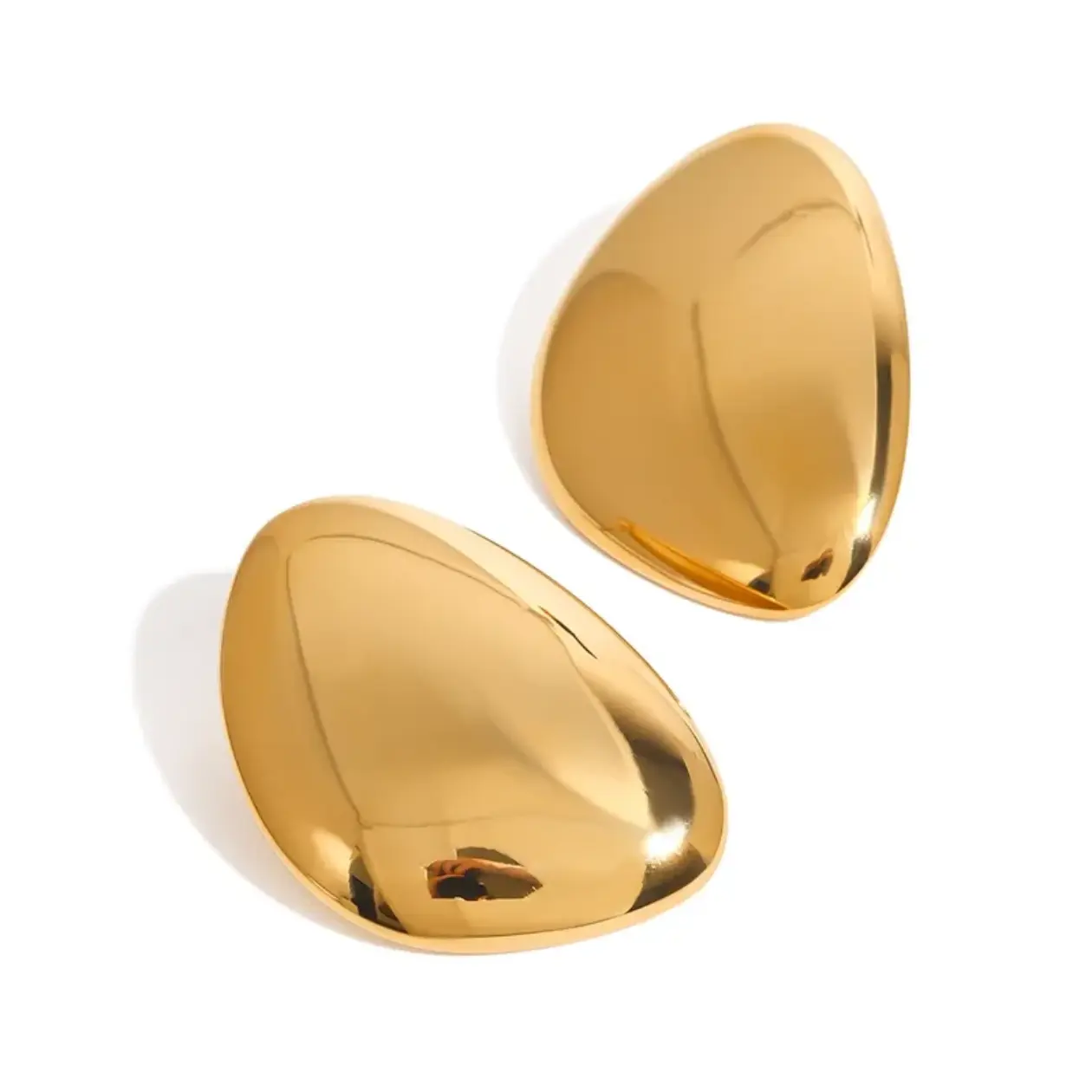 Bold Dome Statement Stud Earrings – 18K Gold Plated Chunky Earrings for Women image 1
