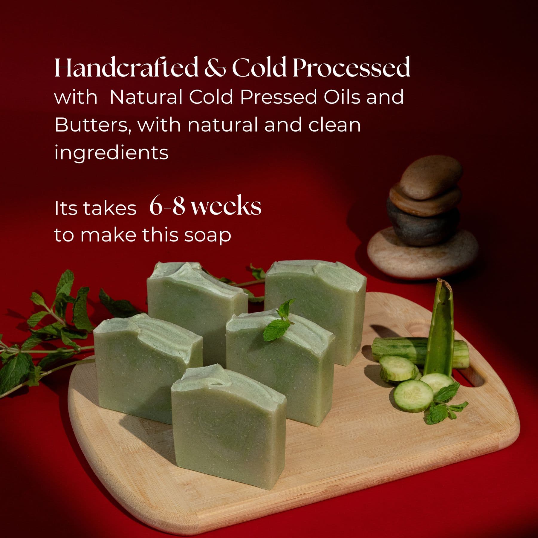 Aloe Vera Cucumber Peppermint Handcrafted Cold Processed Soap image 3