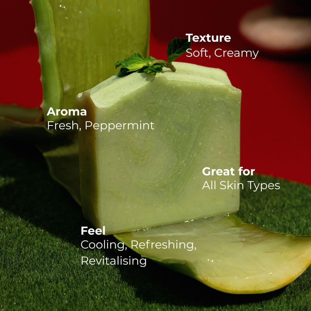 Aloe Vera Cucumber Peppermint Handcrafted Cold Processed Soap image 4