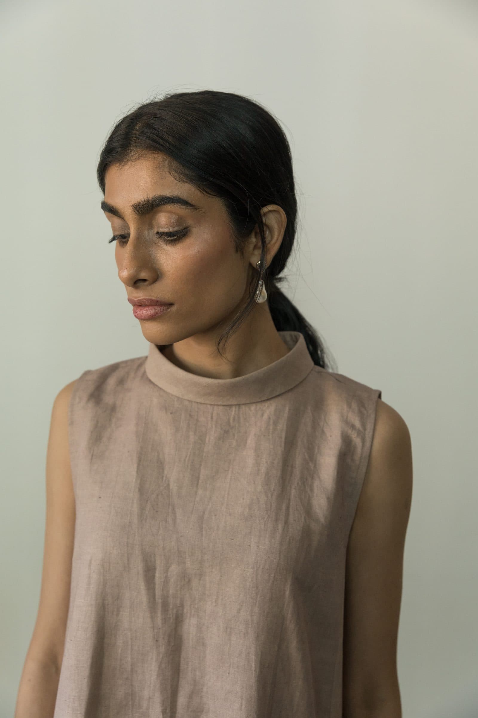 HIGH-NECK A-LINE DRESS image 5