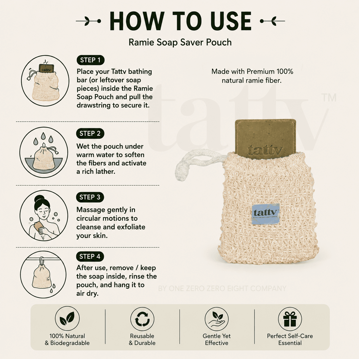 Soap Saver Pouch - Ramie Fiber image 6