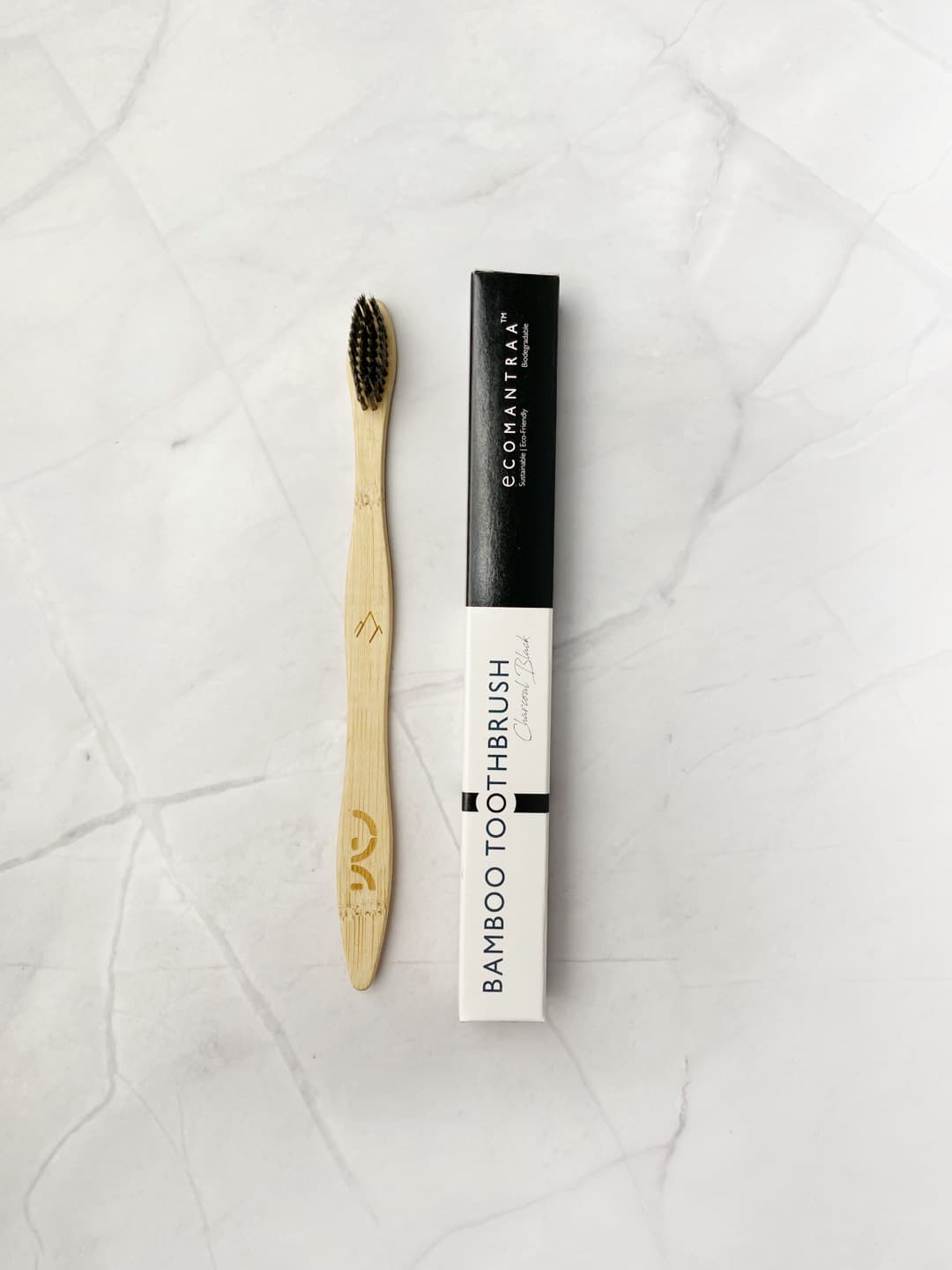 Bamboo Toothbrush Charcoal Black Bristles image 1