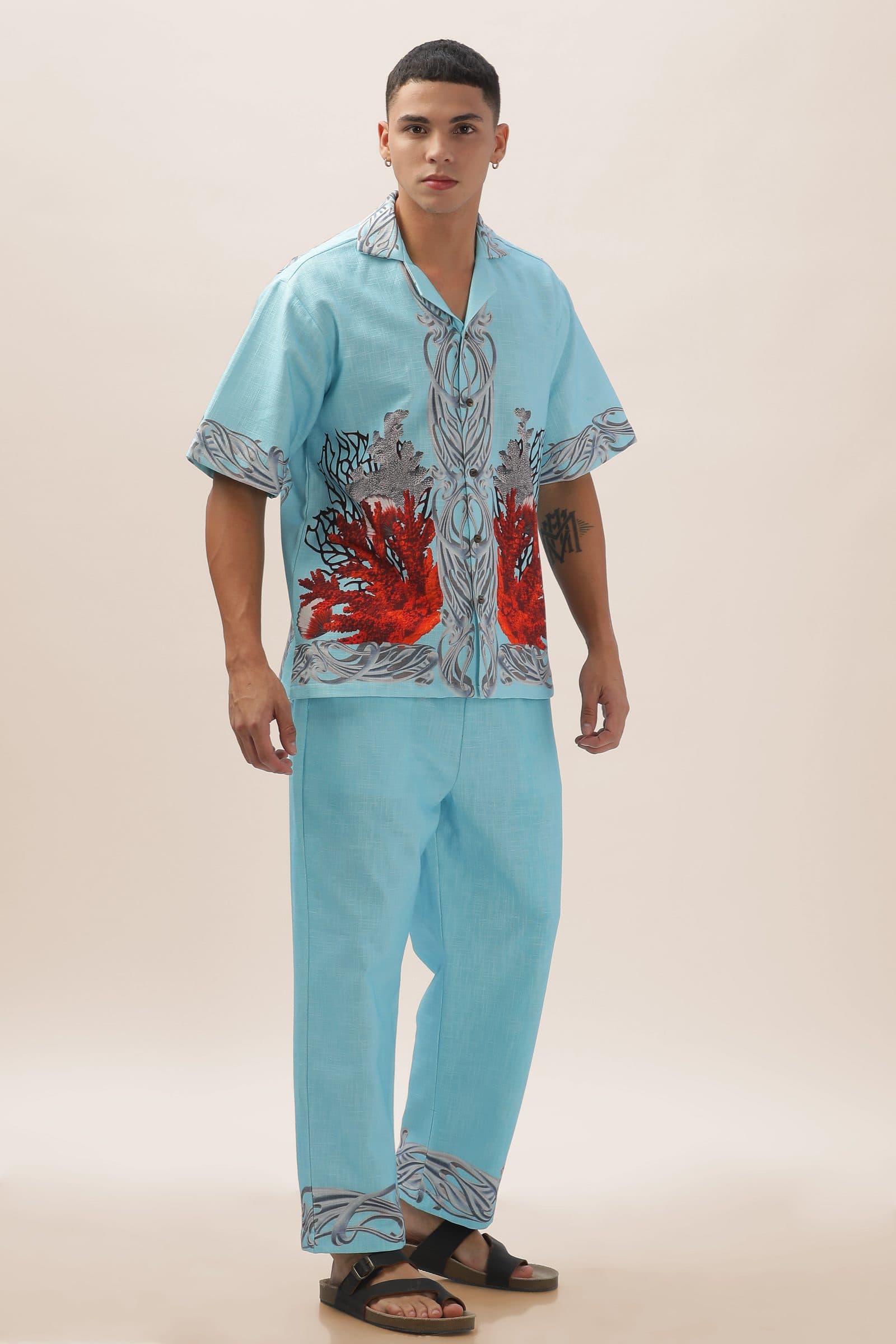 Ocean Bloom Bottom Print Shirt image 3